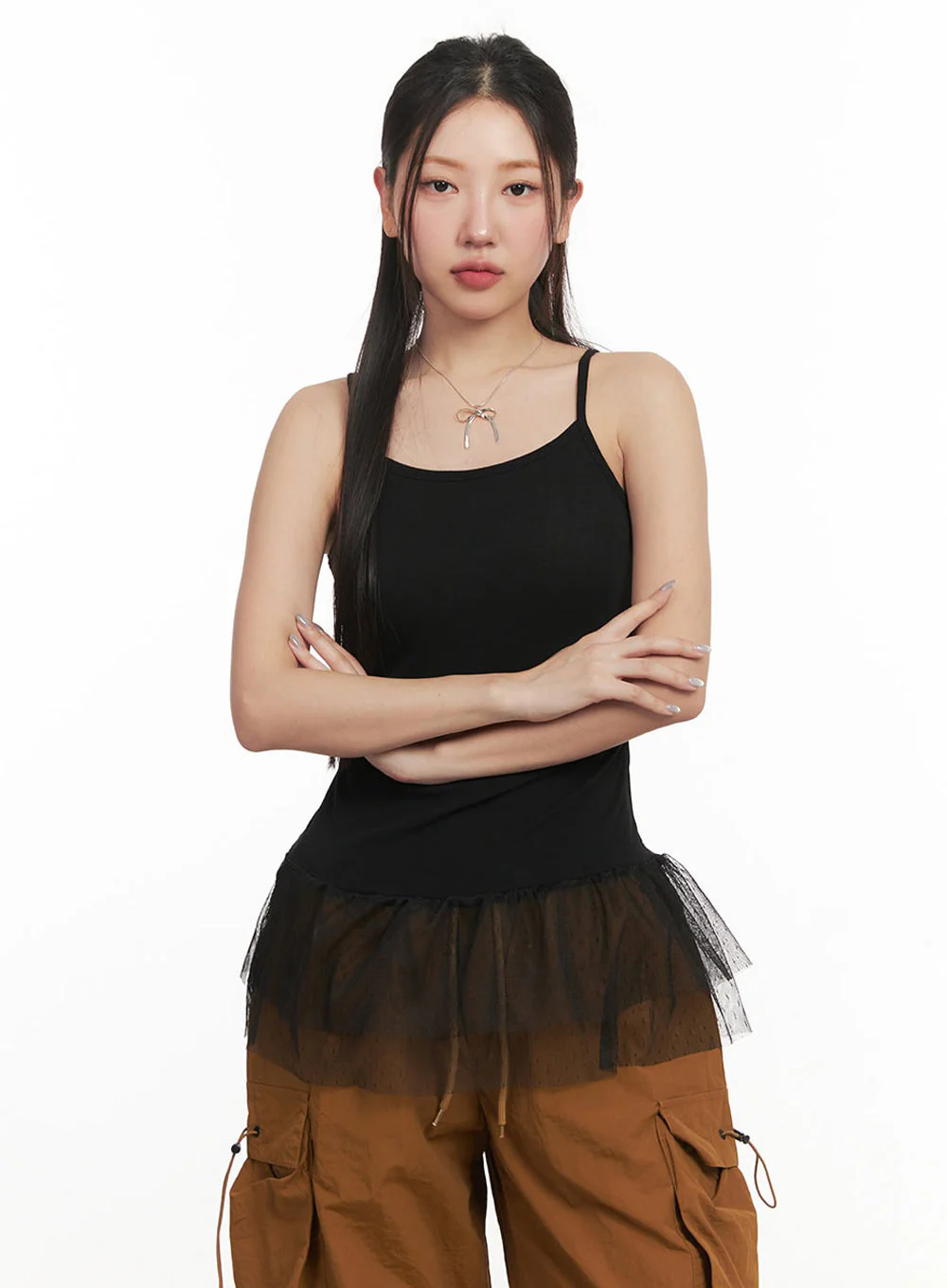Polka-Dot Layering Skirt Cami Top IM525 - Image 6