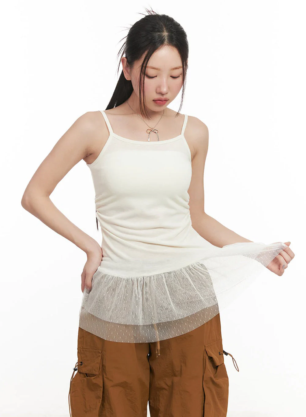 Polka-Dot Layering Skirt Cami Top IM525 - Image 7