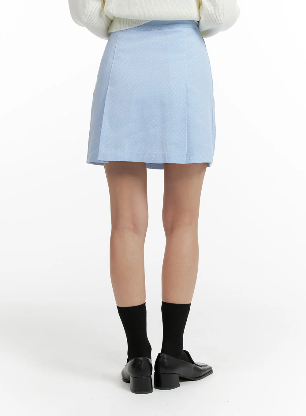 Polka Dot Pintuck Mini Skirt OF422 - Image 5