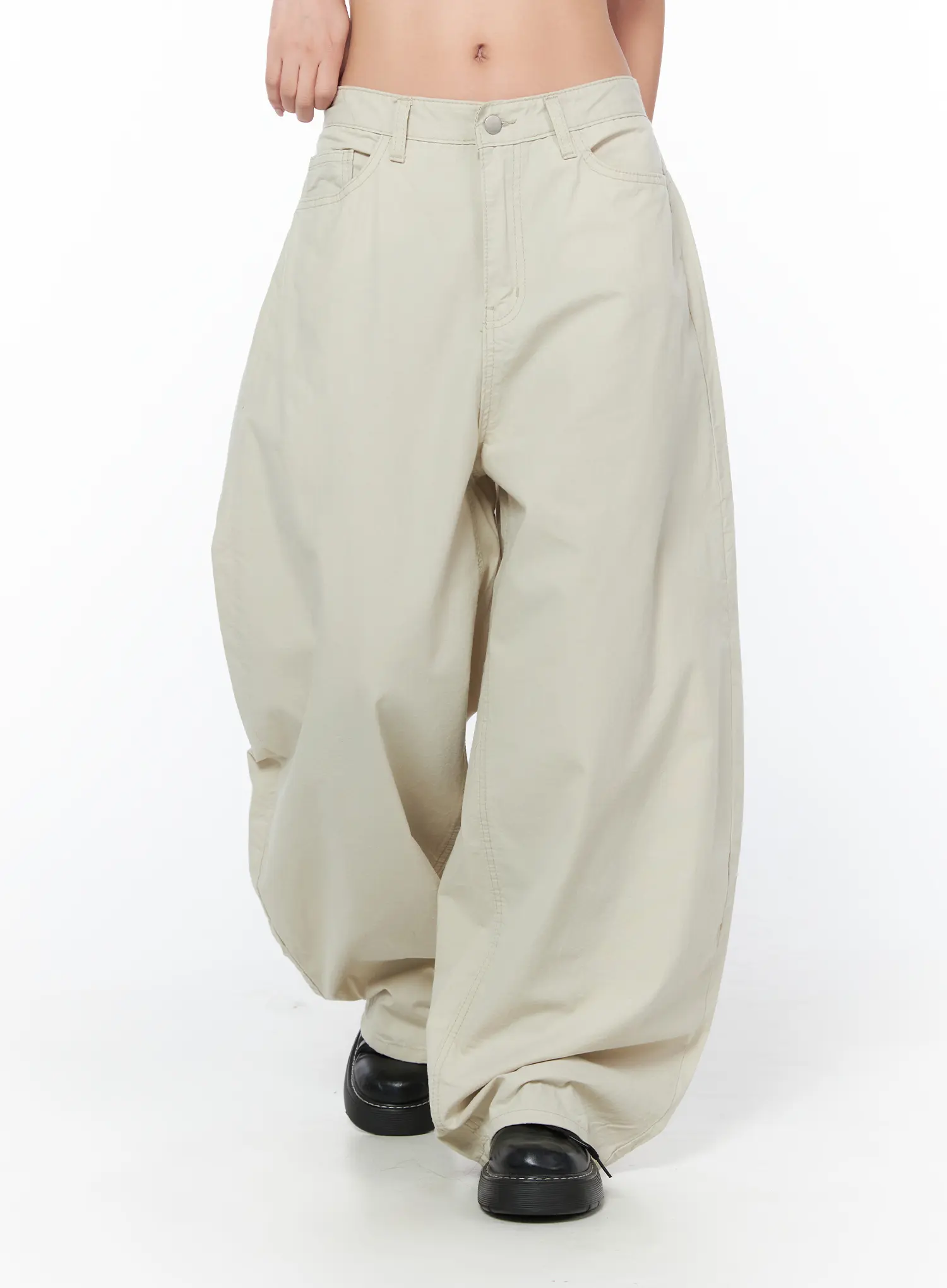 Polka Dot Pocket Wide Cotton Pants CY512 - Image 10