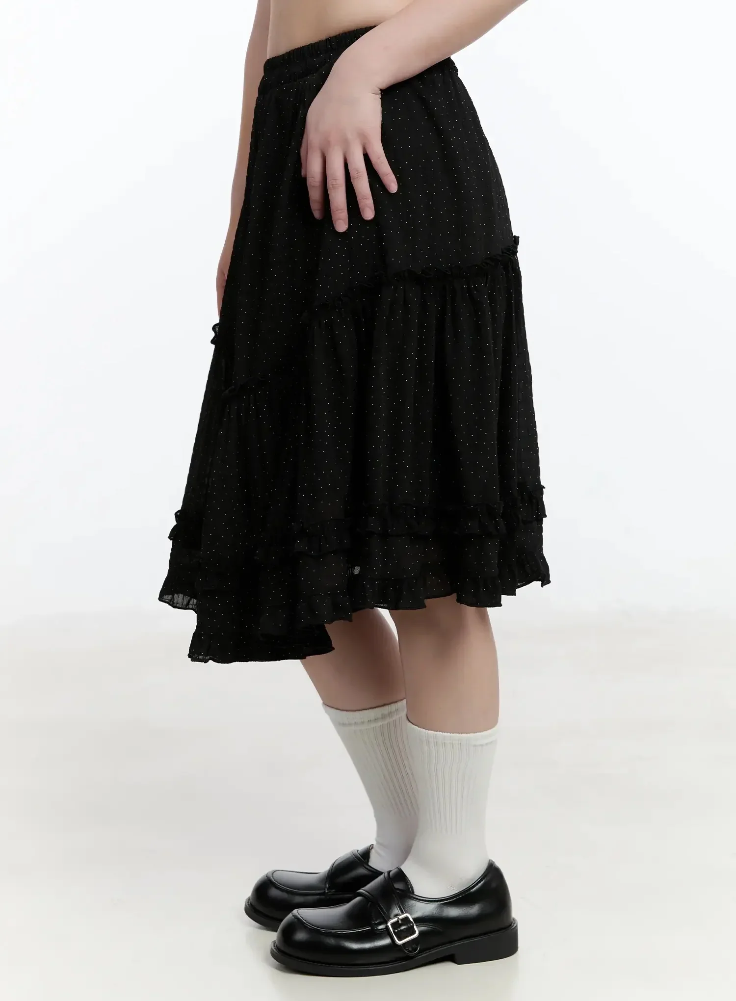 Polka Dot Ruffle Hem Midi Skirt IM513 - Image 8