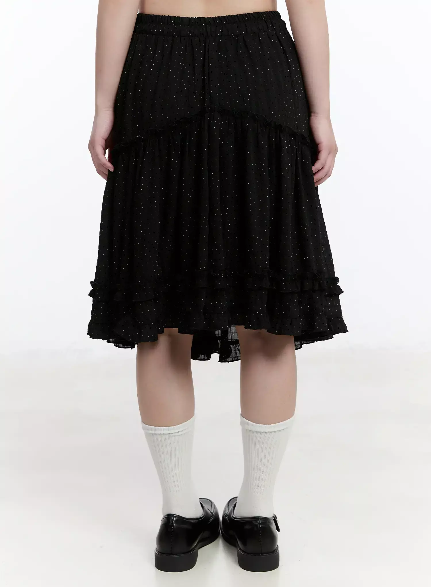 Polka Dot Ruffle Hem Midi Skirt IM513 - Image 9