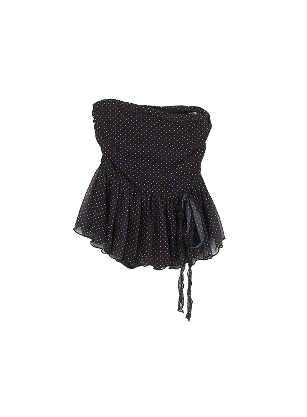 Polka-Dot Shirred Mini Skirt CY521 - Image 11