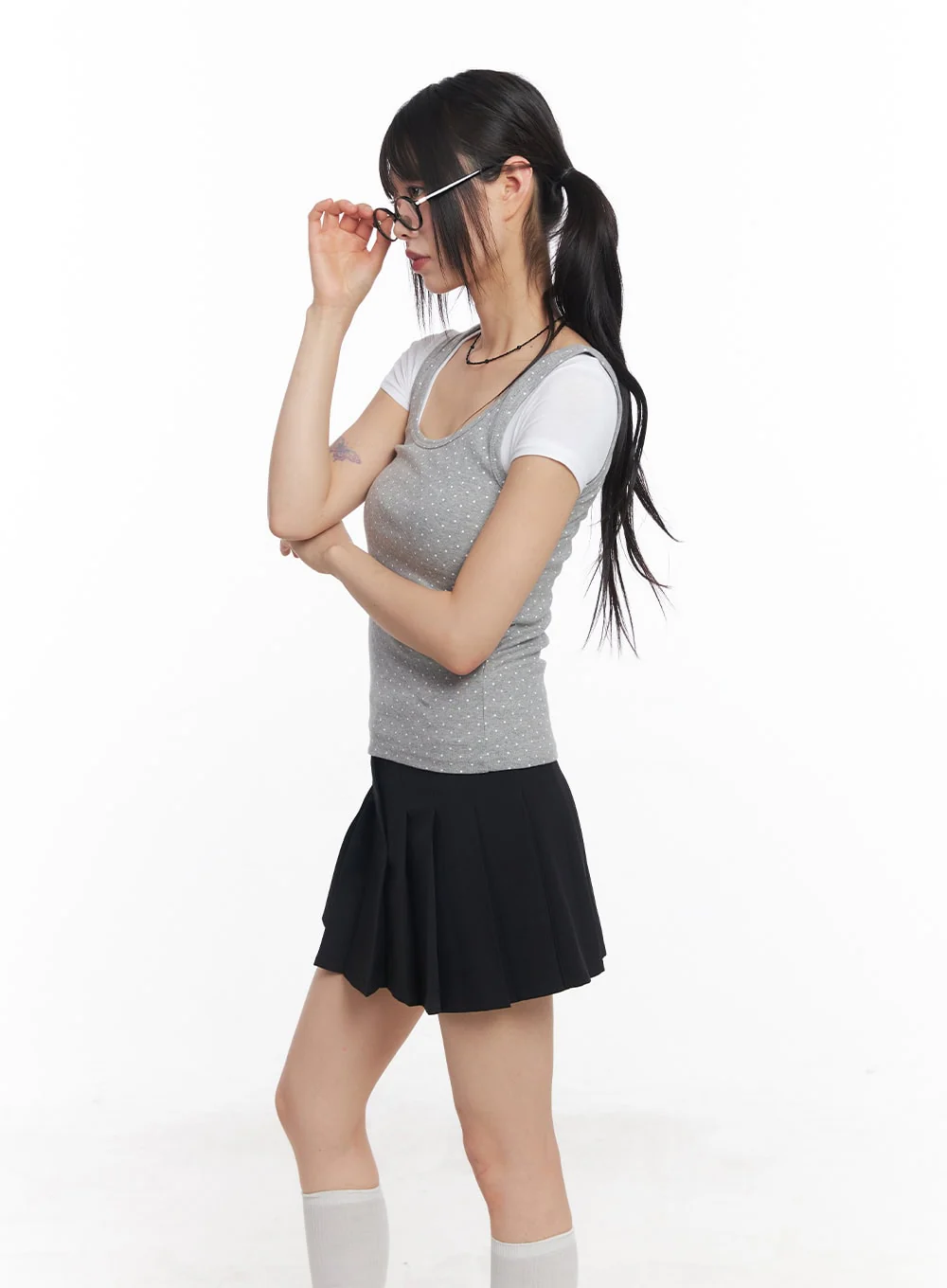 Polka Dot Slim-Fit Tank Top CY514 - Image 3