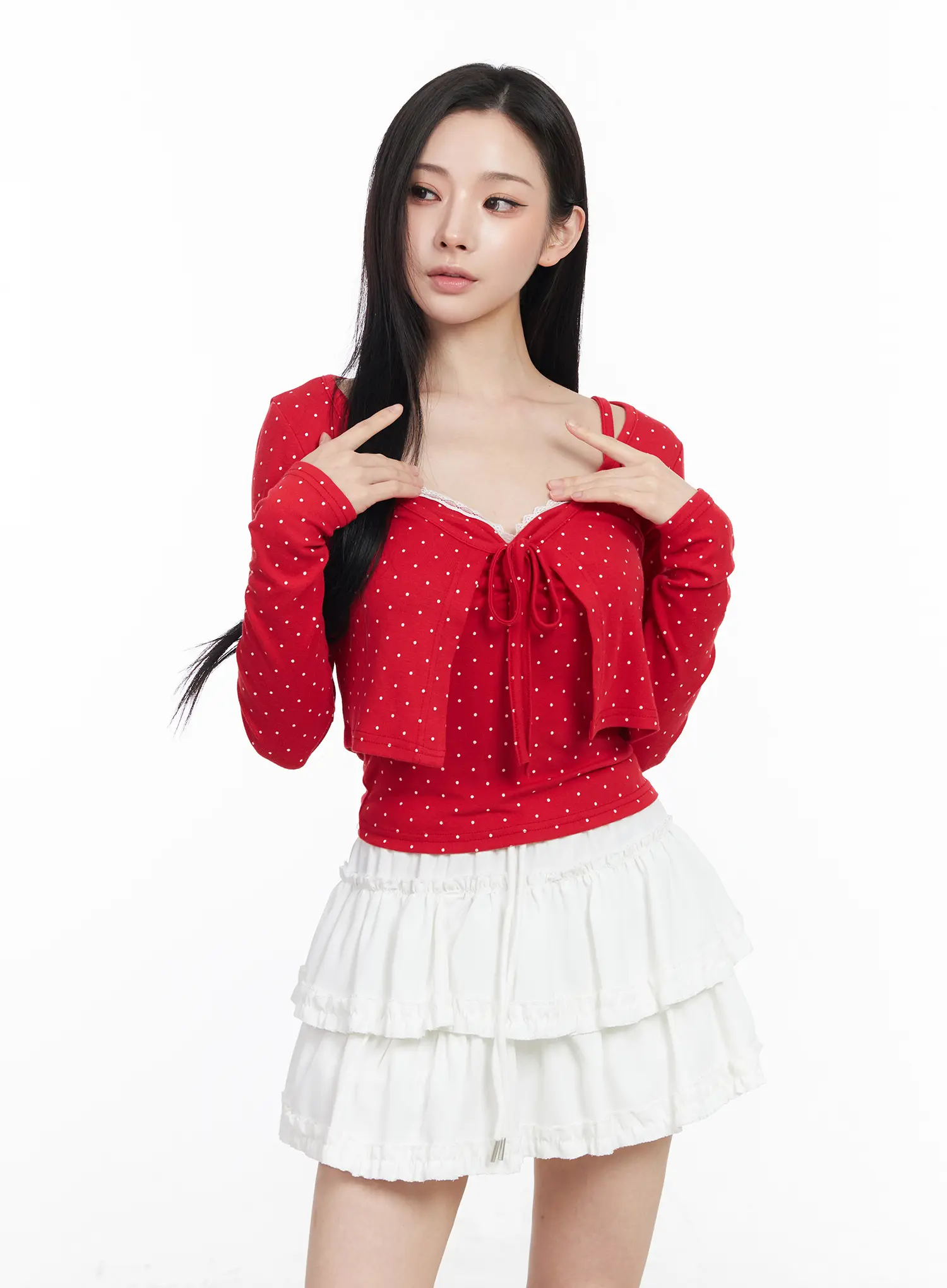 Polka Dot Tank and Cardigan Set CM518 - Image 6