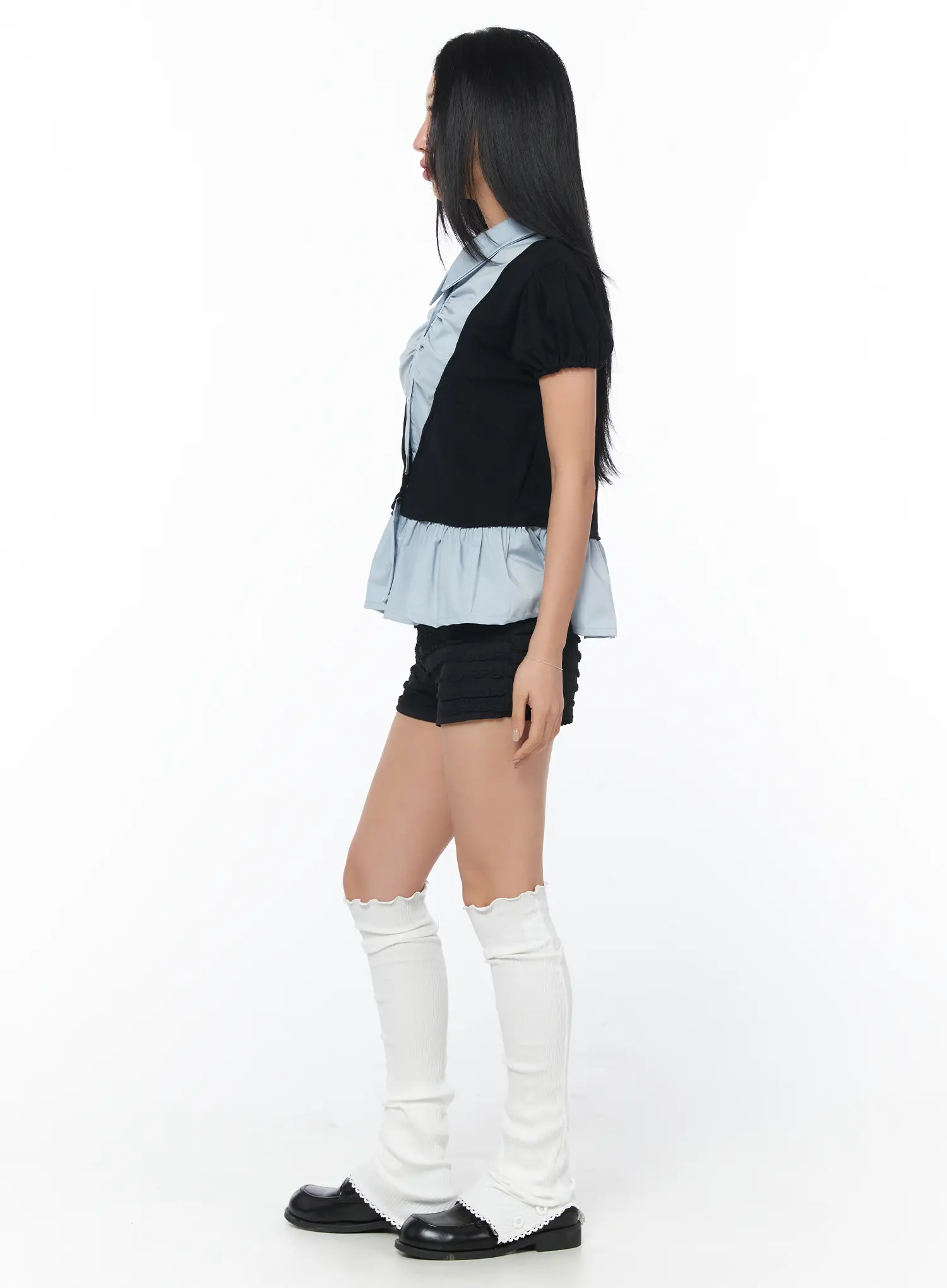 Puff Frill Short Sleeve Blouse CY513 - Image 4