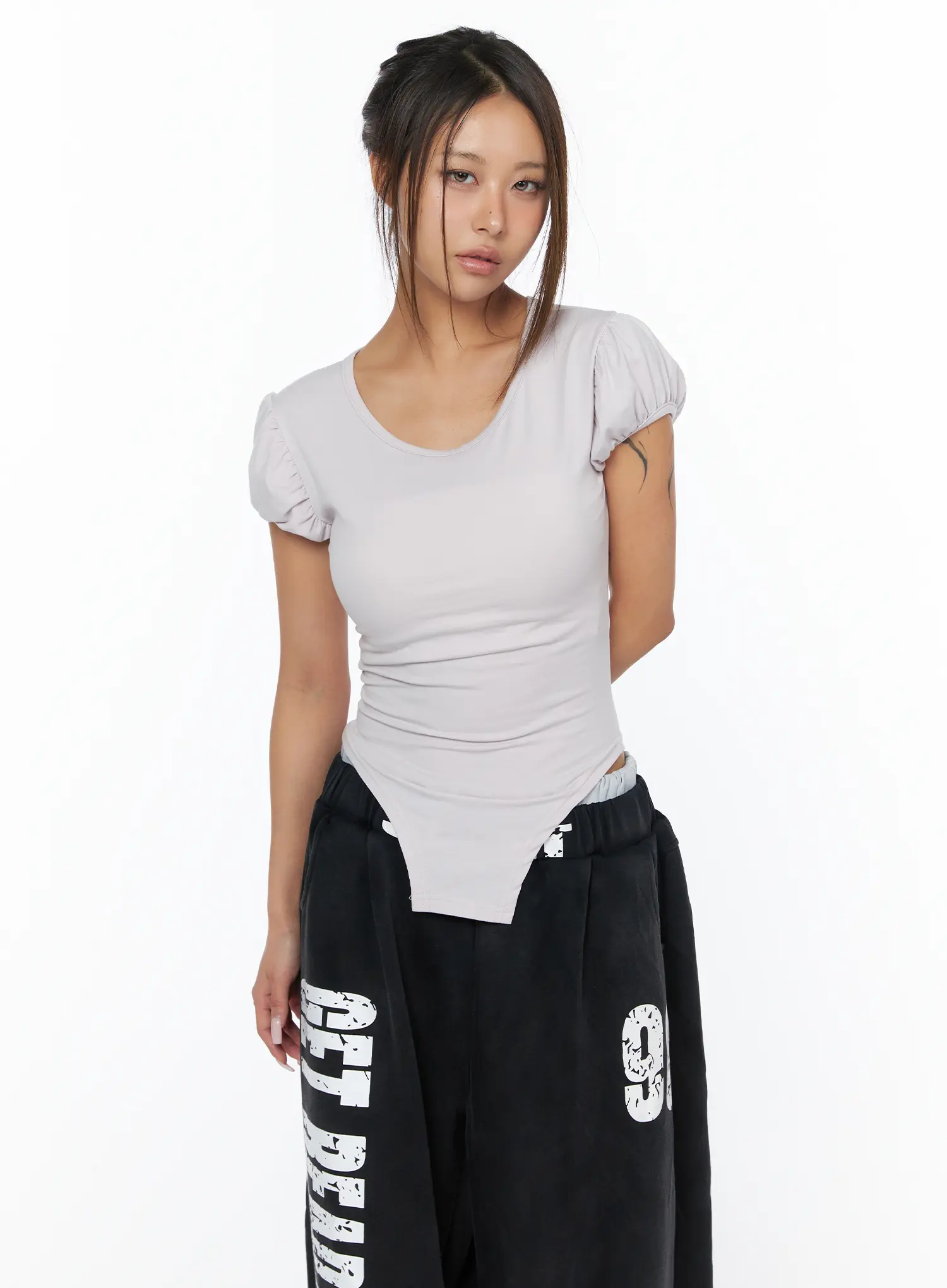 Puff Sleeve Bodysuit Tee CA517