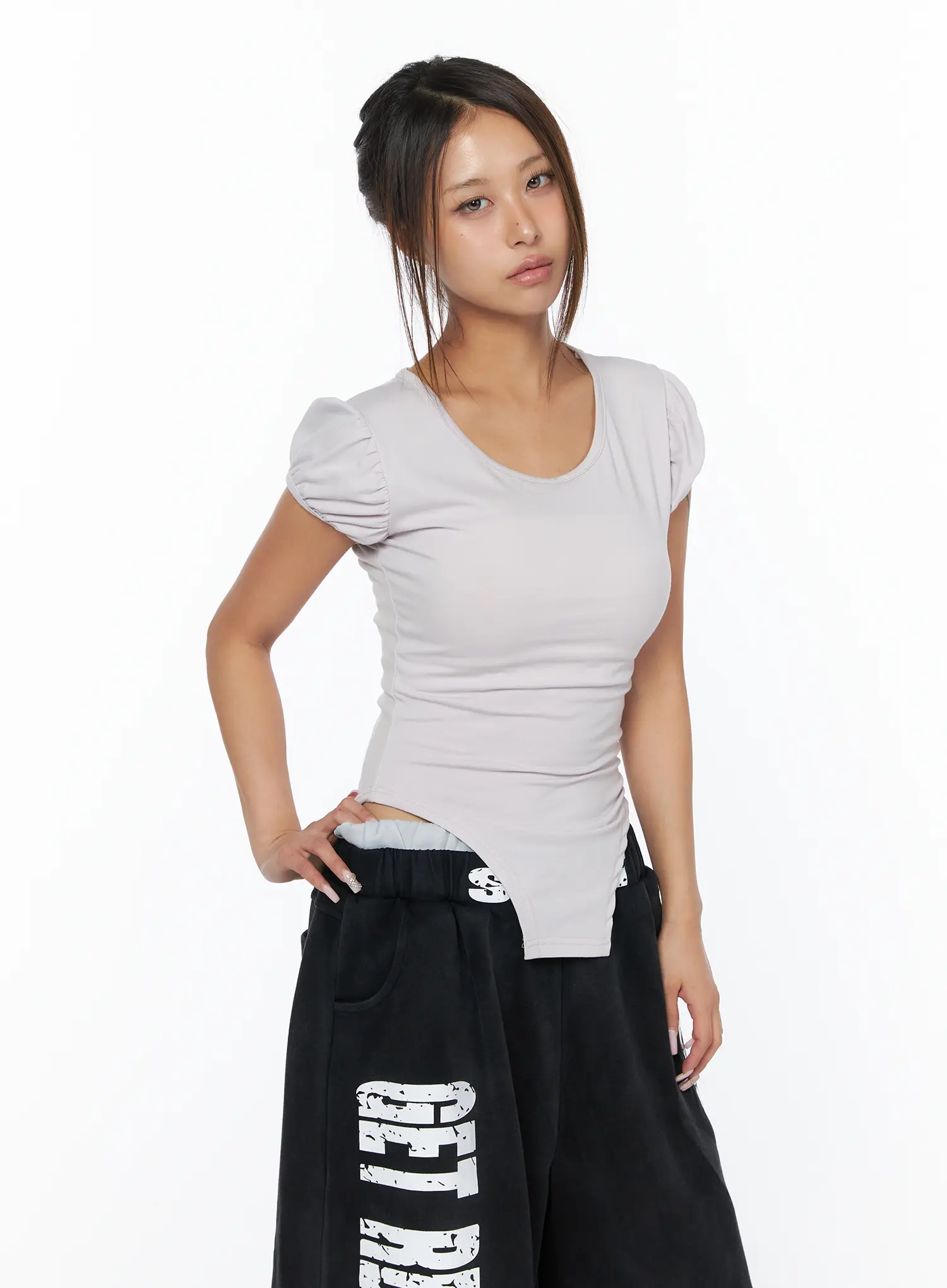 Puff Sleeve Bodysuit Tee CA517 - Image 9