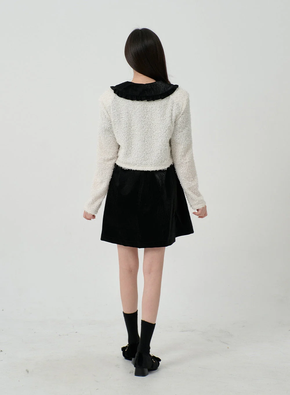 Puff Sleeve Faux Leather Mini Dress BD12 - Image 12