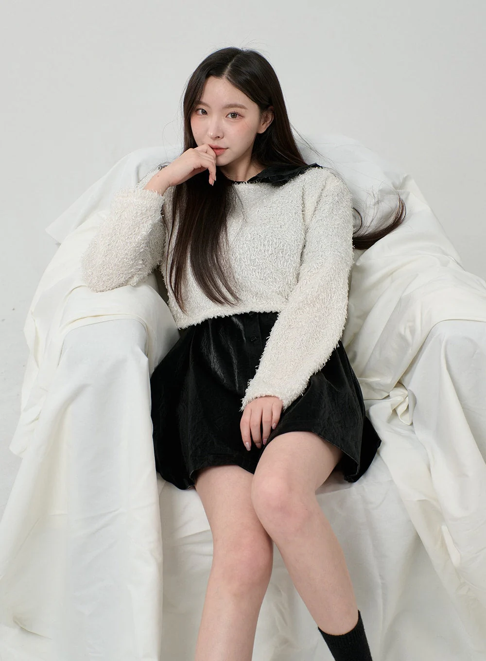Puff Sleeve Faux Leather Mini Dress BD12 - Image 15