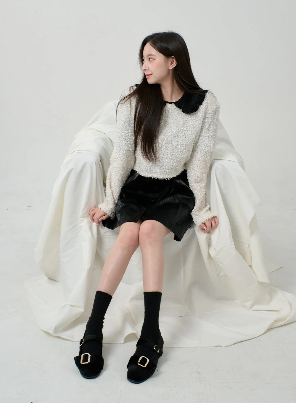 Puff Sleeve Faux Leather Mini Dress BD12 - Image 16