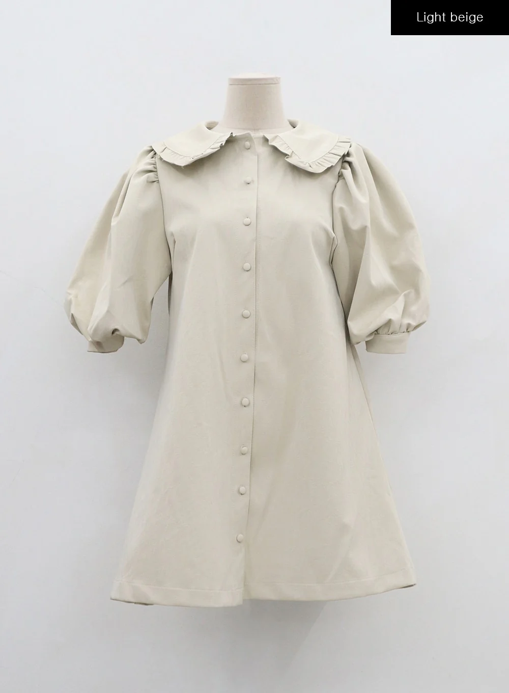 Puff Sleeve Faux Leather Mini Dress BD12 - Image 19
