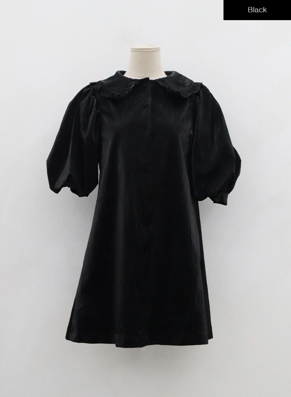 Puff Sleeve Faux Leather Mini Dress BD12 - Image 20
