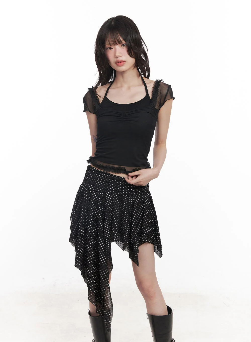 Puff Sleeve Sheer Top CY520 - Image 5