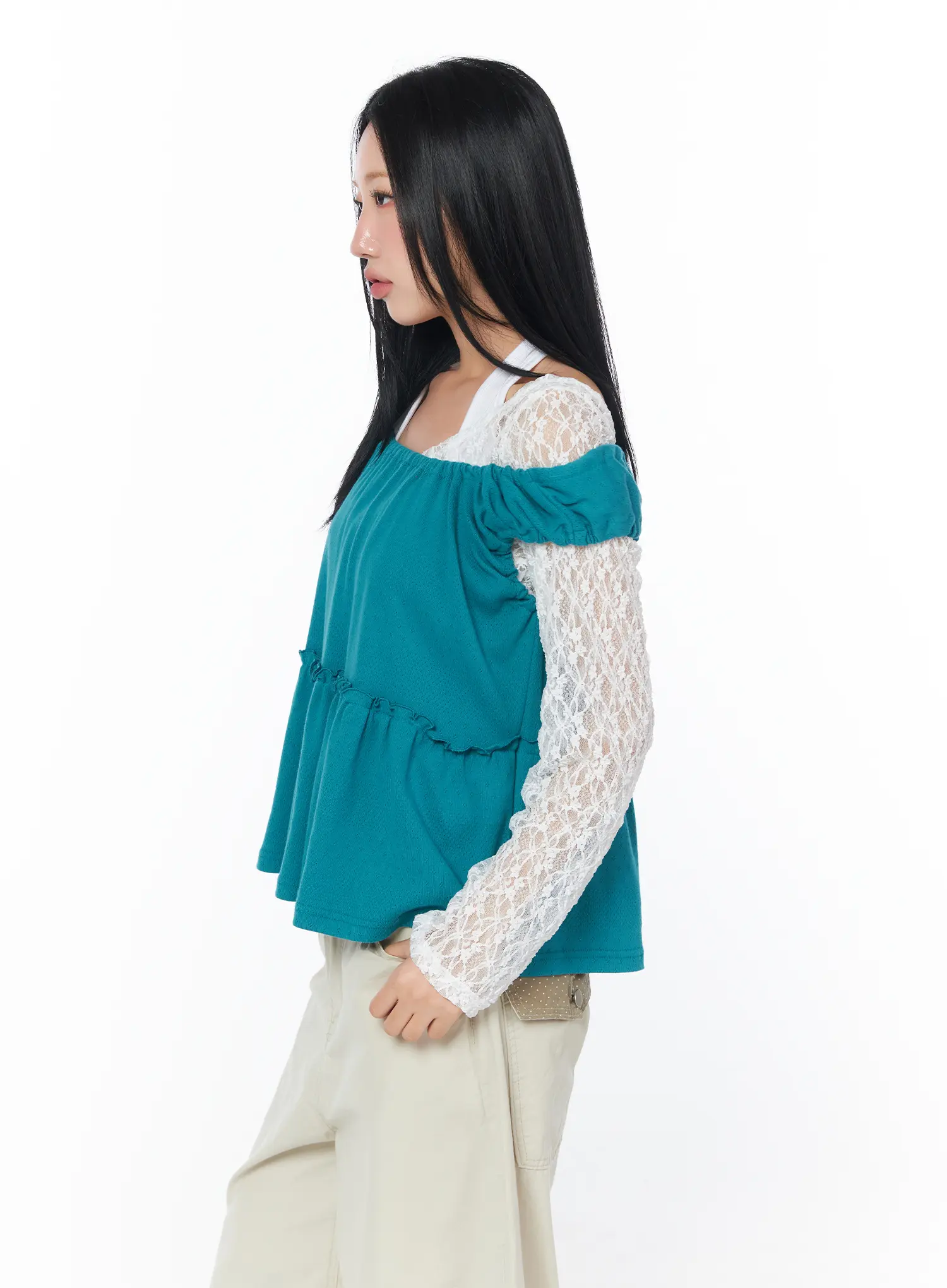 Puff Sleeve Shirred Blouse CY512 - Image 6