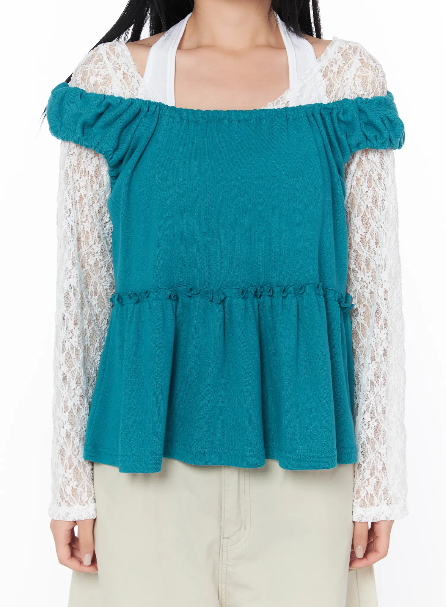 Puff Sleeve Shirred Blouse CY512 - Image 8