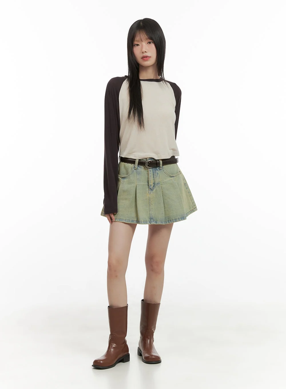 Raglan Crop Long Sleeve Top CG426 - Image 2