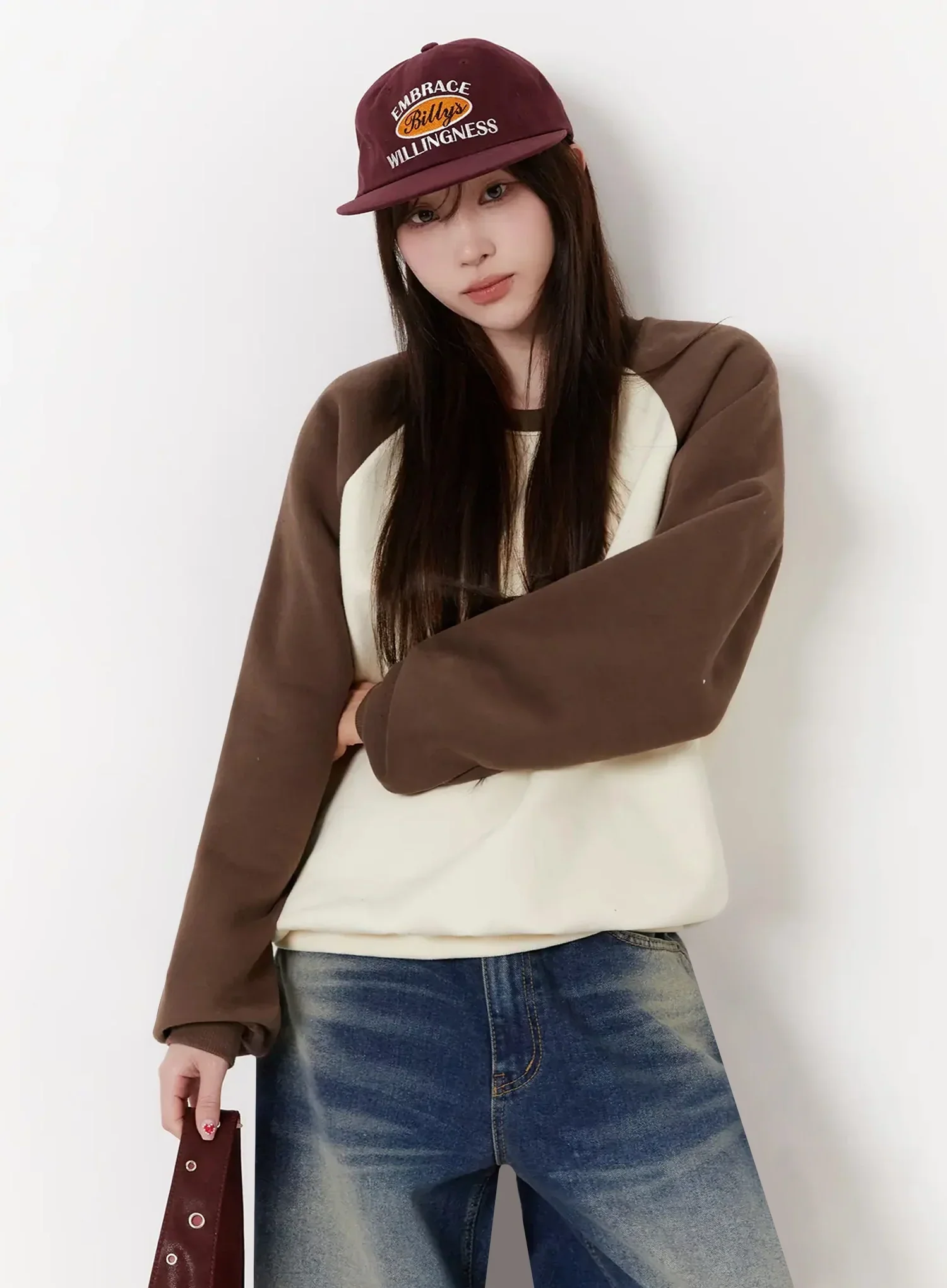 Raglan Sleeve Fleece Sweatshirt IJ516