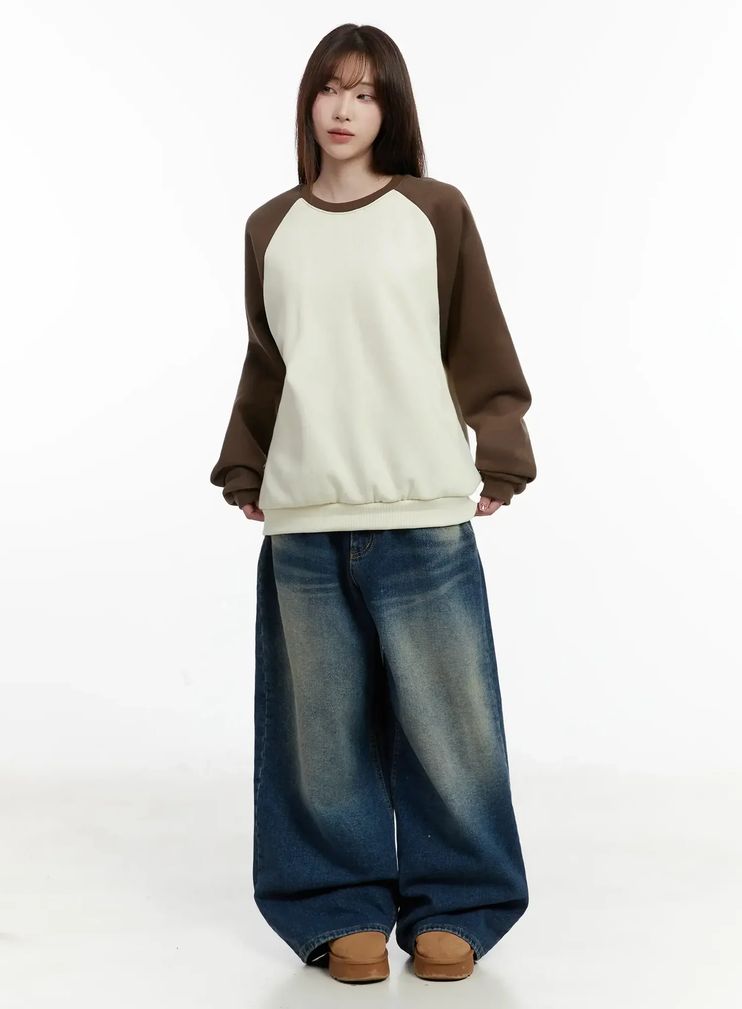 Raglan Sleeve Fleece Sweatshirt IJ516 - Image 3