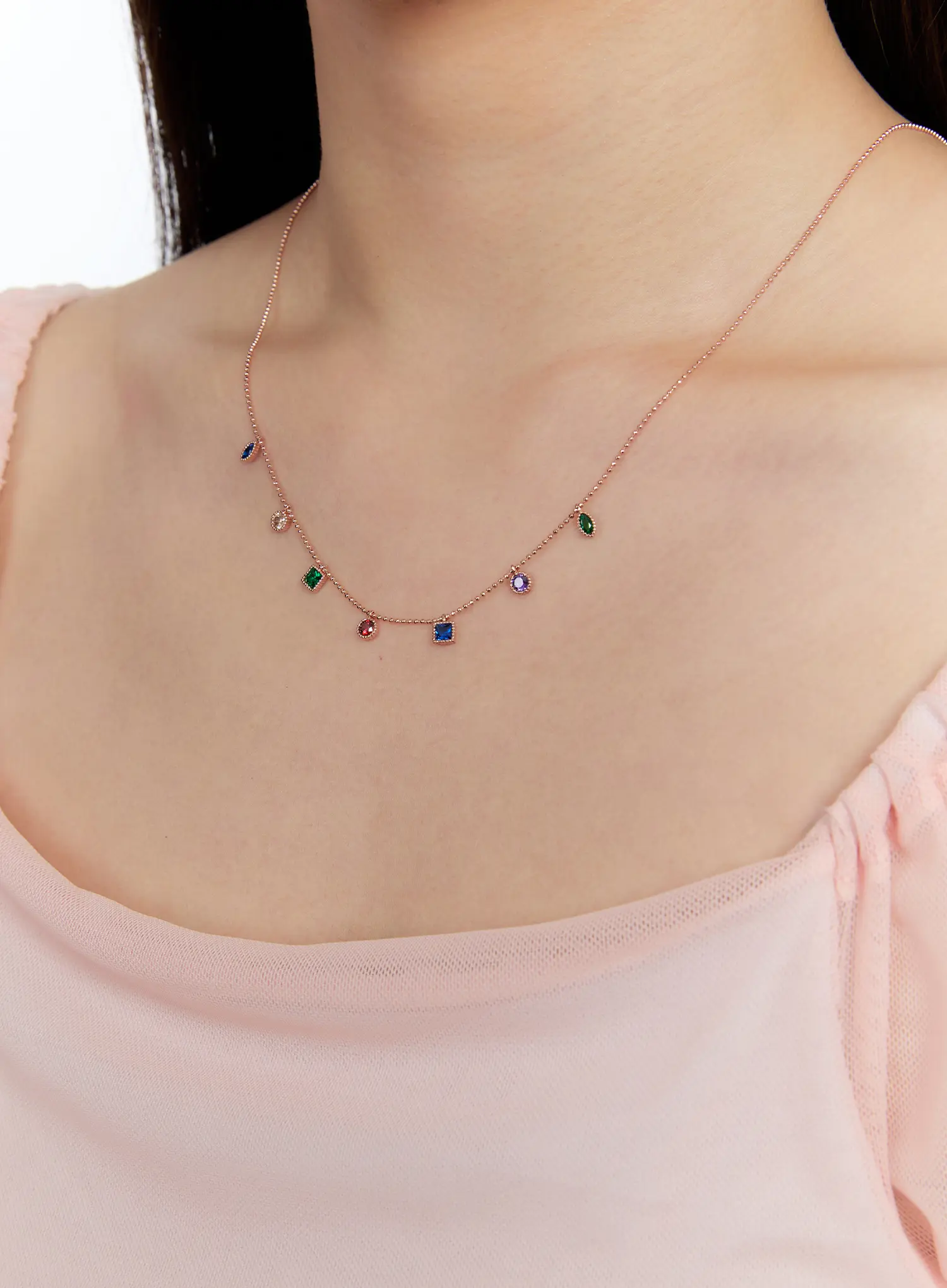 Rainbow Cubic Necklace IS517 - Image 2