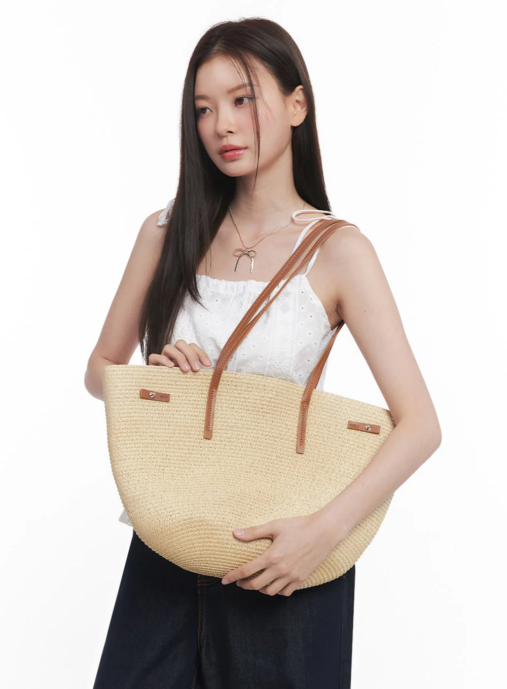 Rattan Tote Shoulder Bag IY509 - Image 2