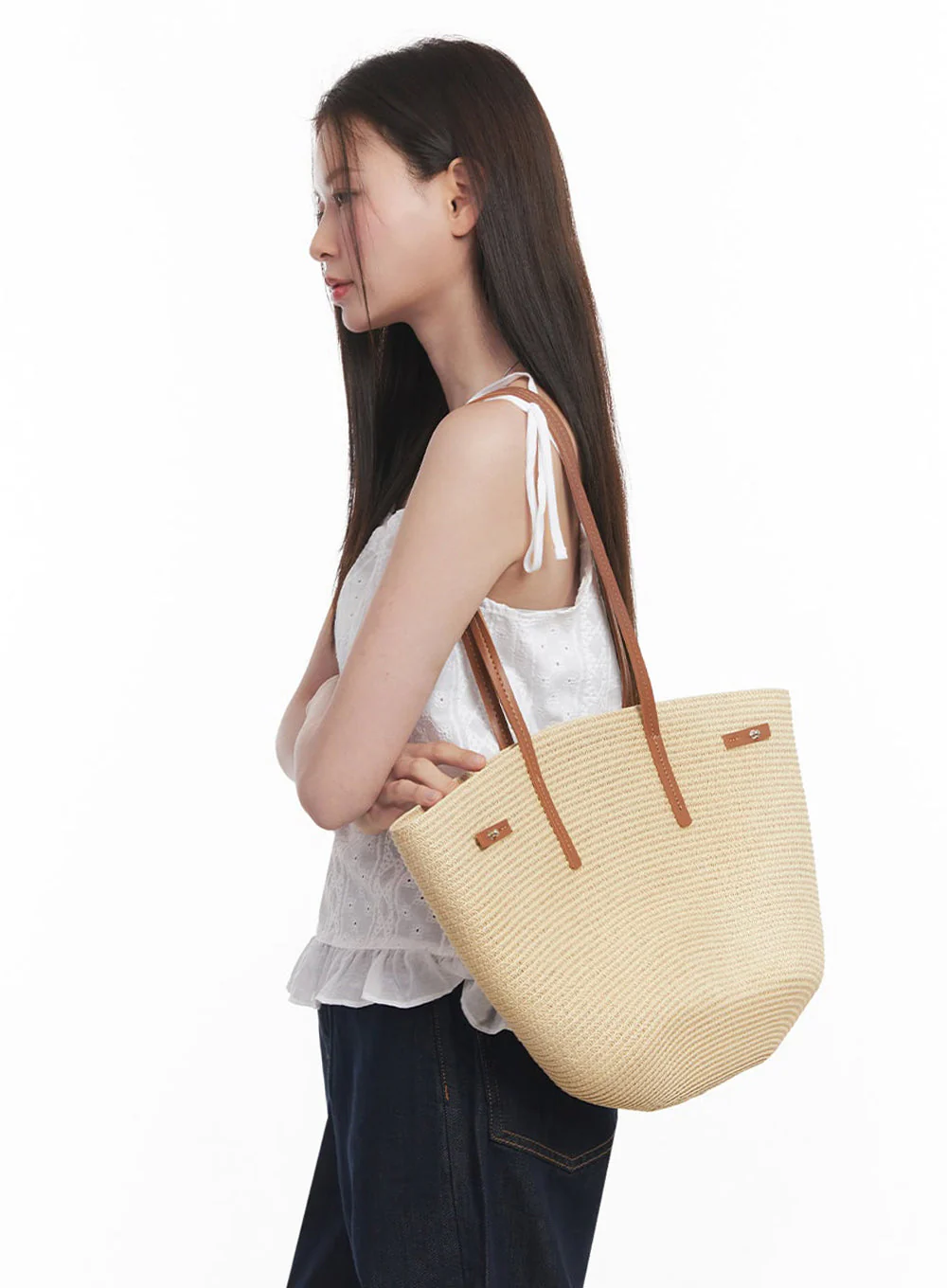 Rattan Tote Shoulder Bag IY509 - Image 6