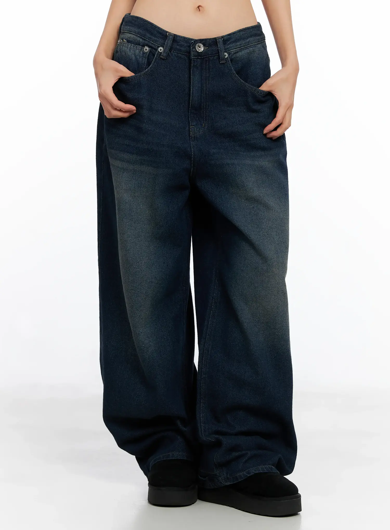 Rayna Vintage Washed Wide Jeans CO528 - Image 9