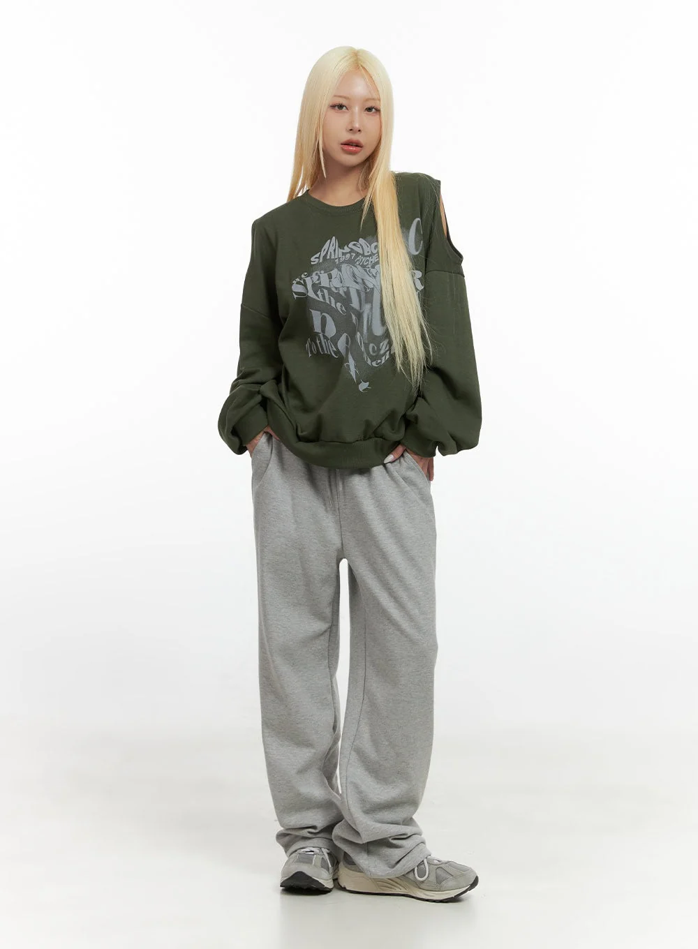 Relaxed Fit Banded Cotton Sweatpants CS426 - Image 2