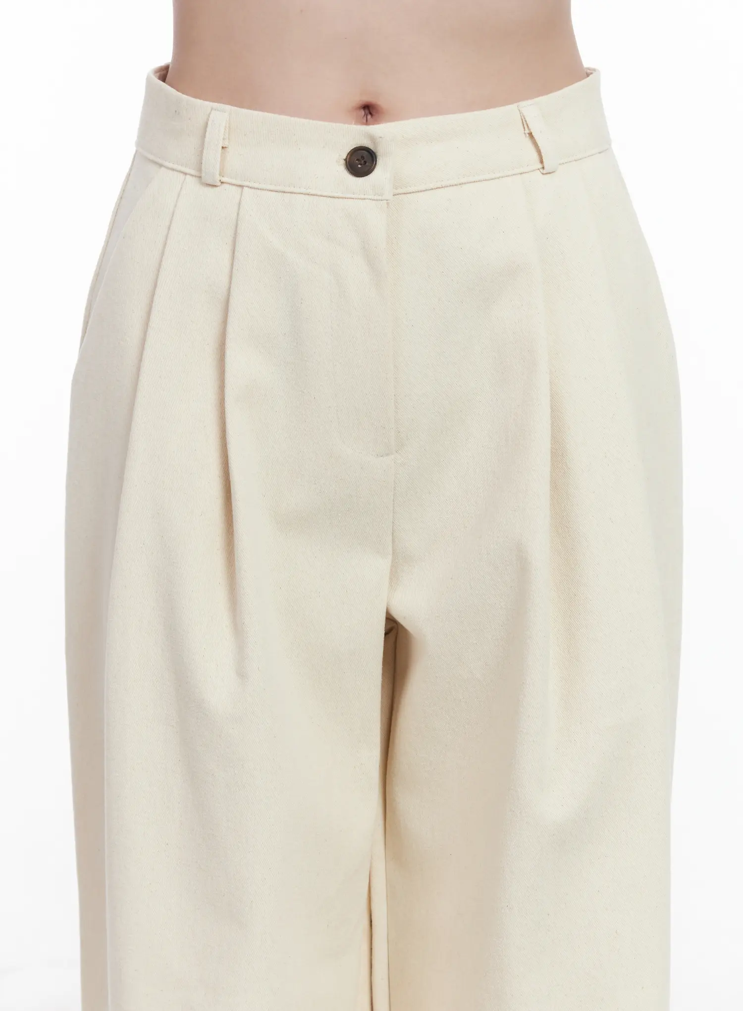 Relaxed Fit Pin Tuck Cotton Pants CJ519 - Image 8