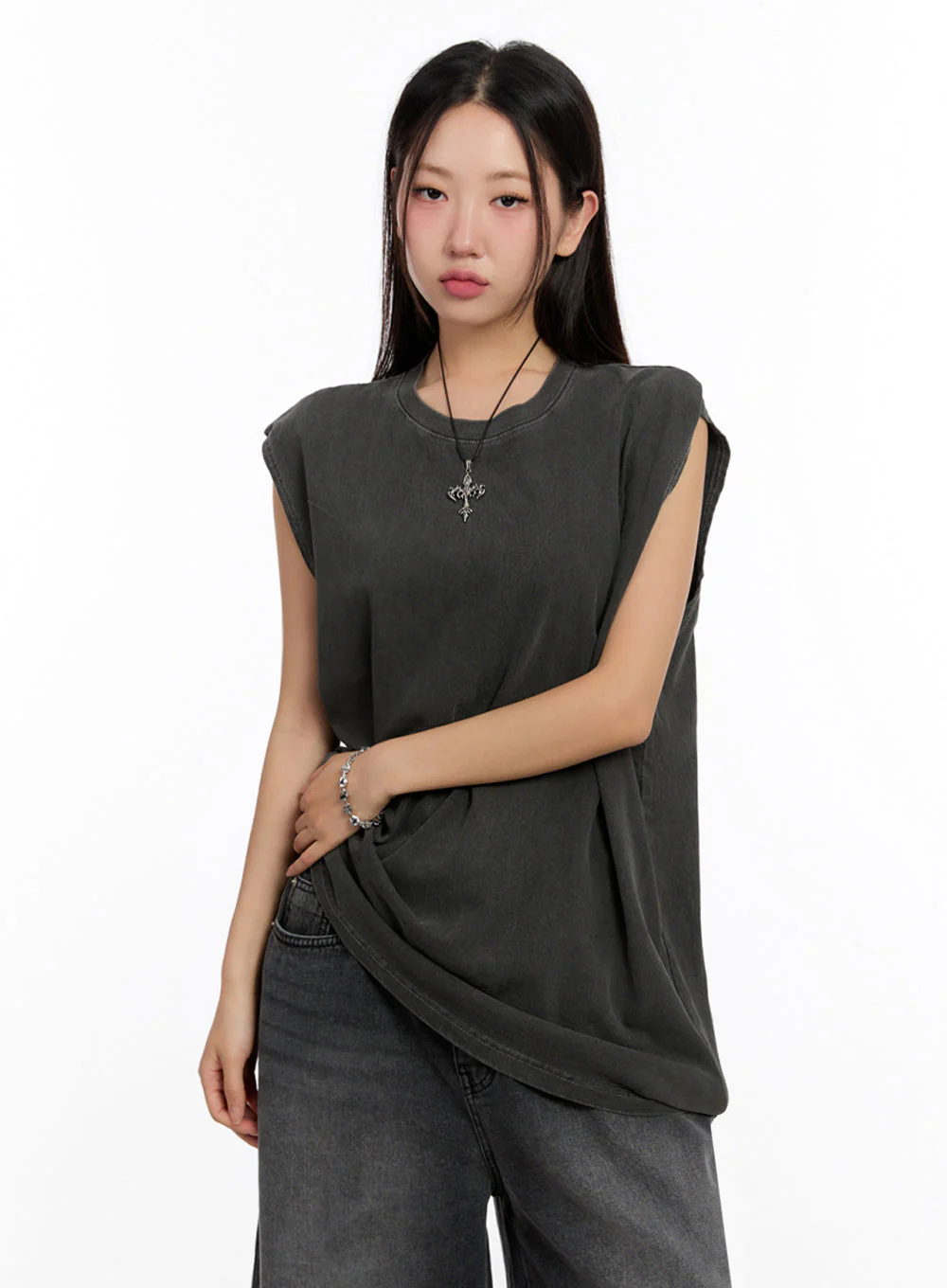 Relaxed-Fit Washed Tank Top IU509 - Image 6