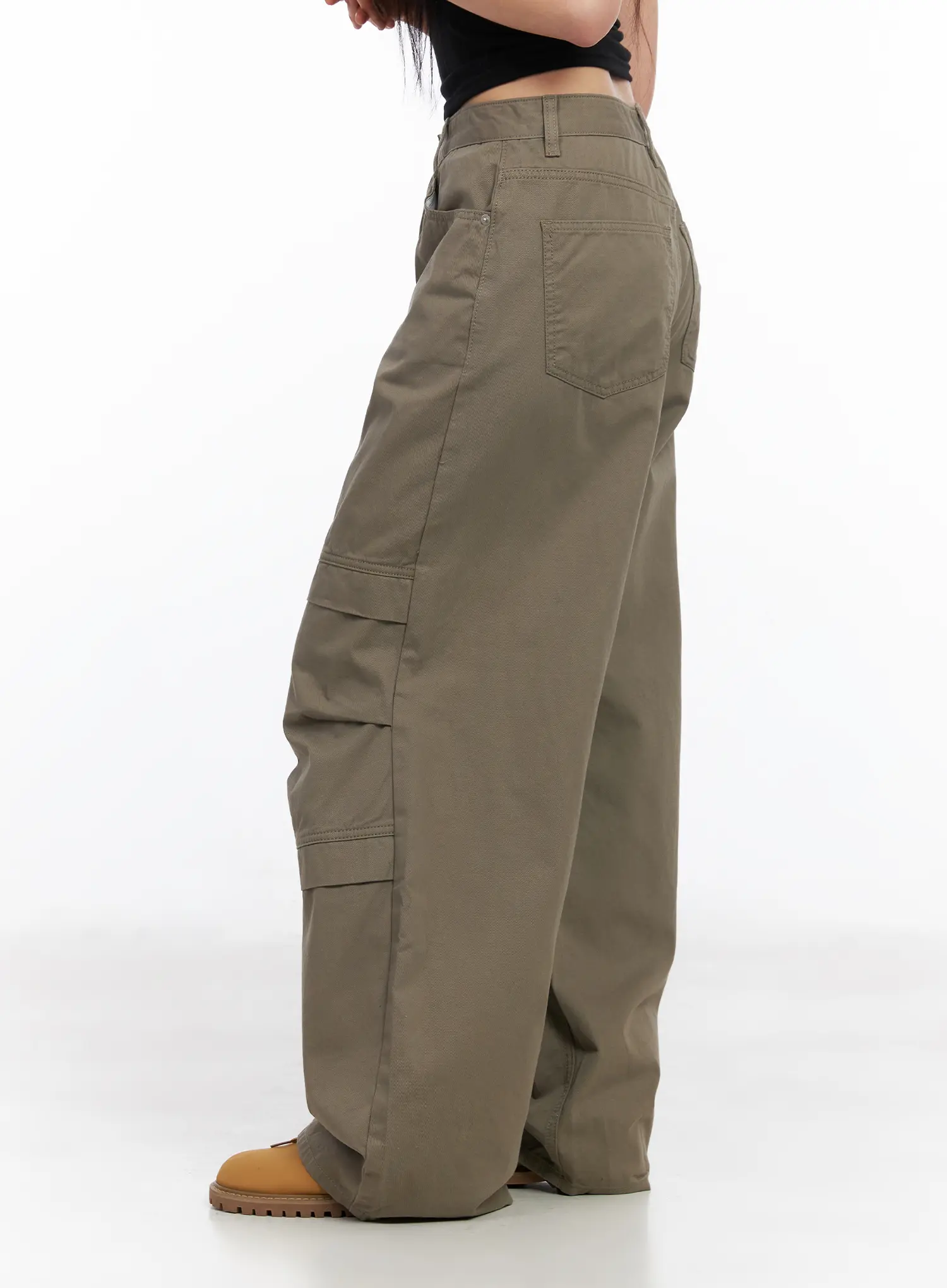 Relaxed-Fit Wide Leg Cotton Pants CM513 - Image 3