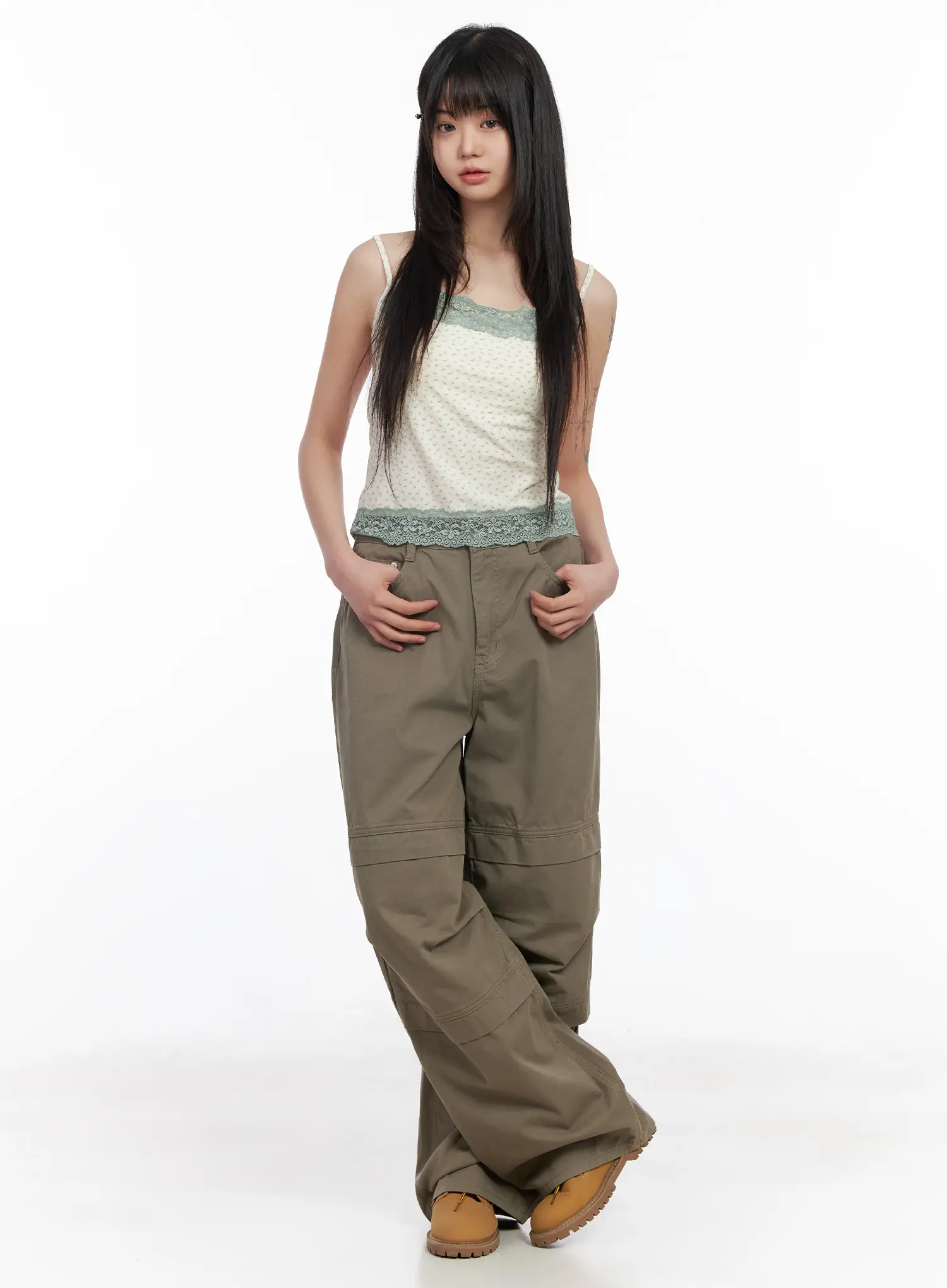 Relaxed-Fit Wide Leg Cotton Pants CM513 - Image 5