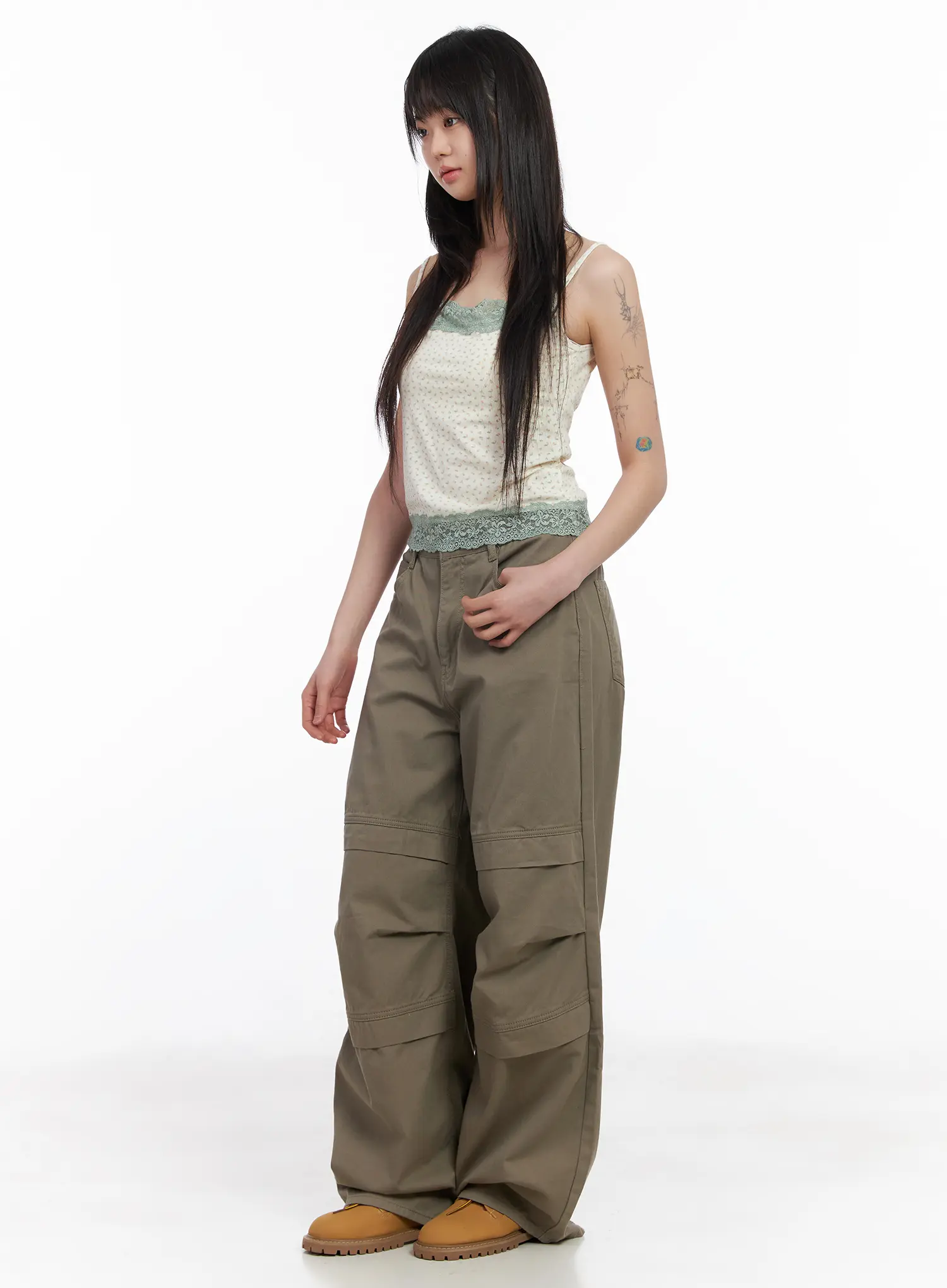 Relaxed-Fit Wide Leg Cotton Pants CM513 - Image 6