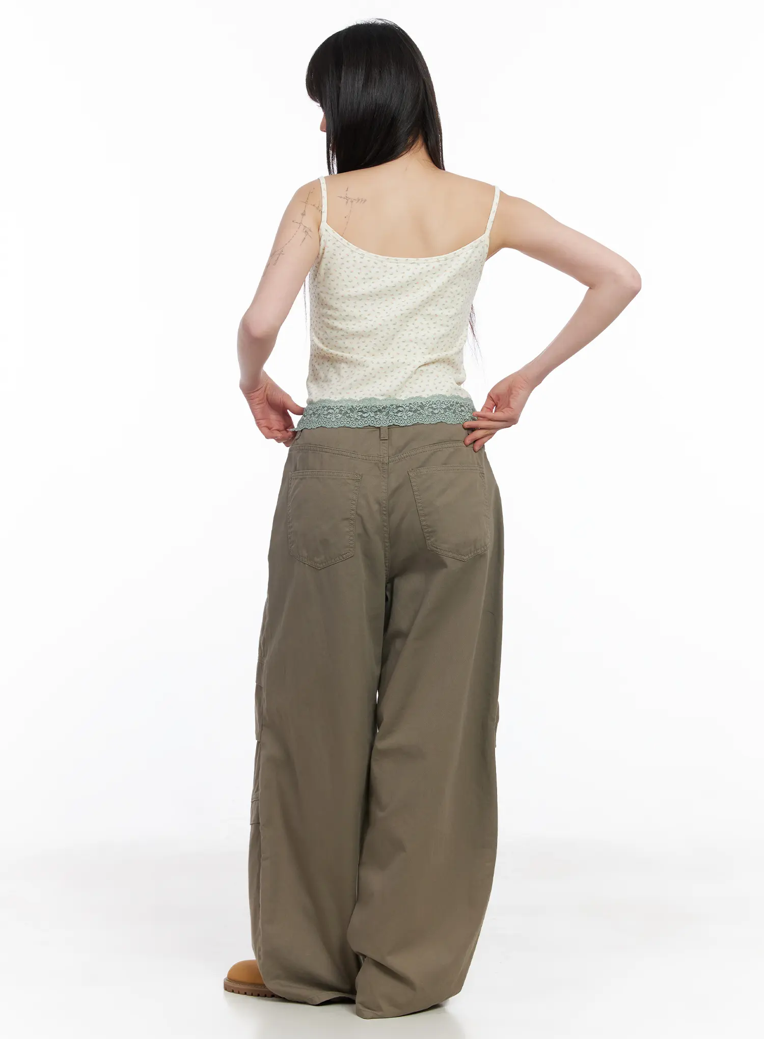 Relaxed-Fit Wide Leg Cotton Pants CM513 - Image 7