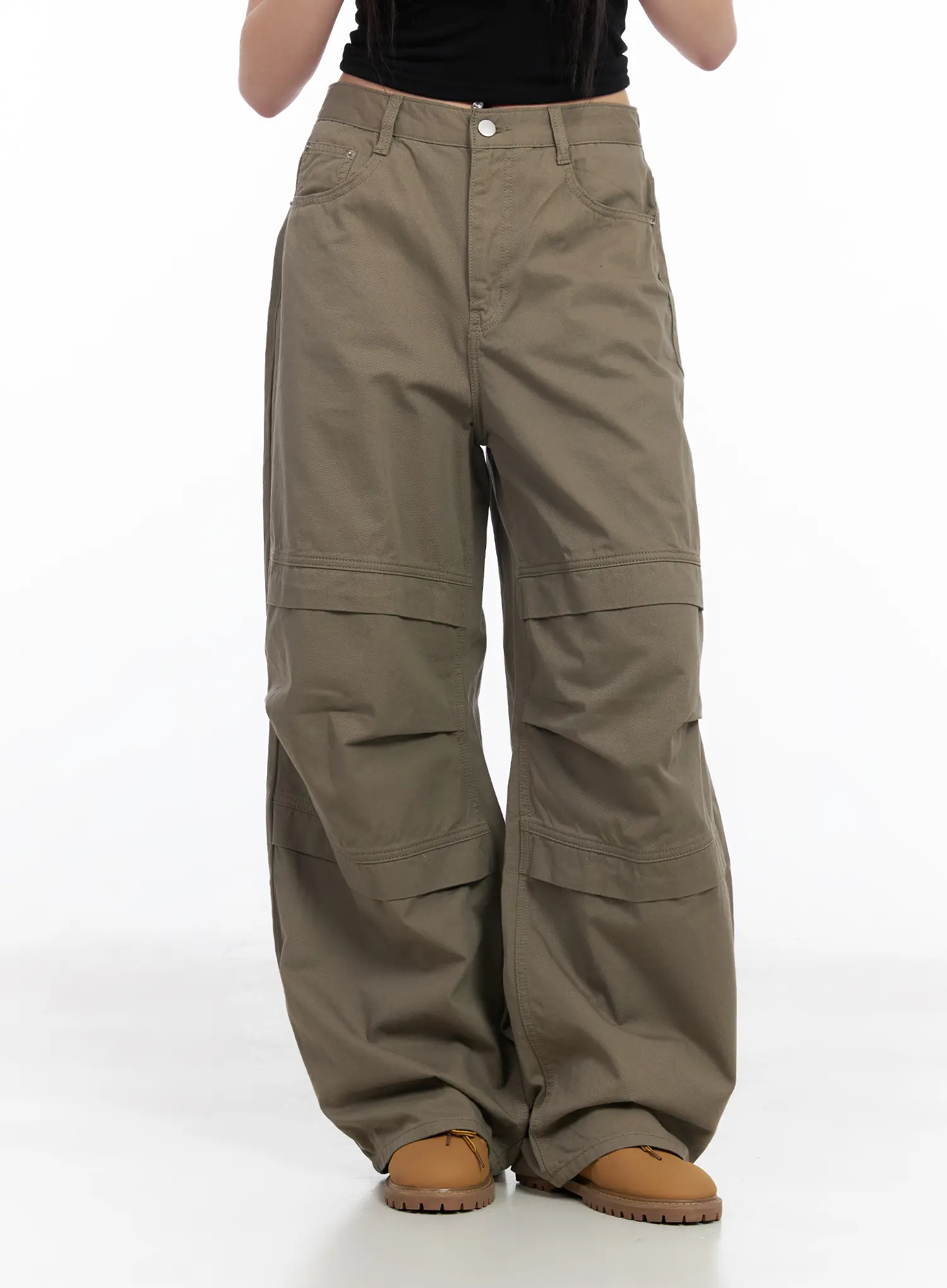 Relaxed-Fit Wide Leg Cotton Pants CM513 - Image 9