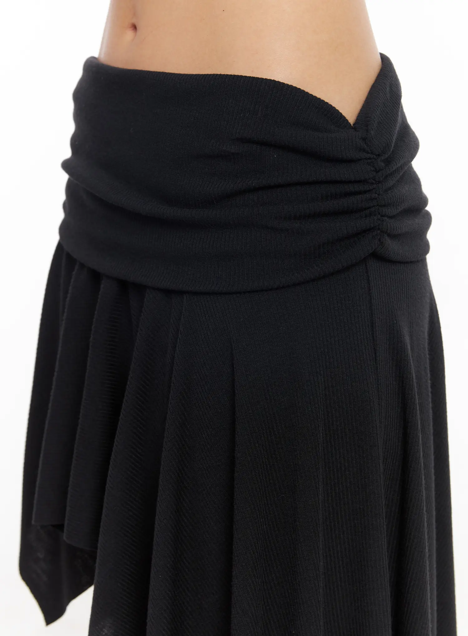 Ribbed Asymmetric Skirt Pants CM516 - Image 3