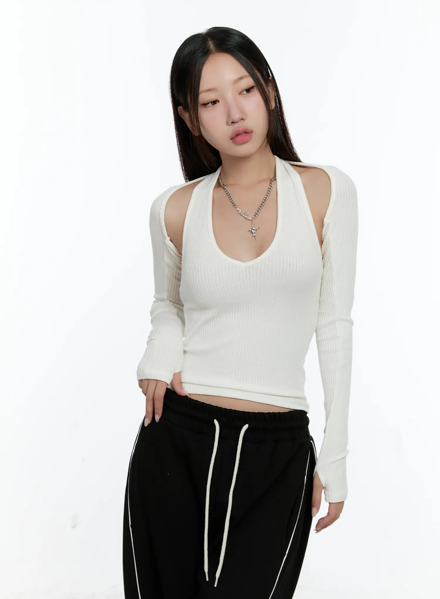 Ribbed Halter Top Bolero Set CS517 - Image 12