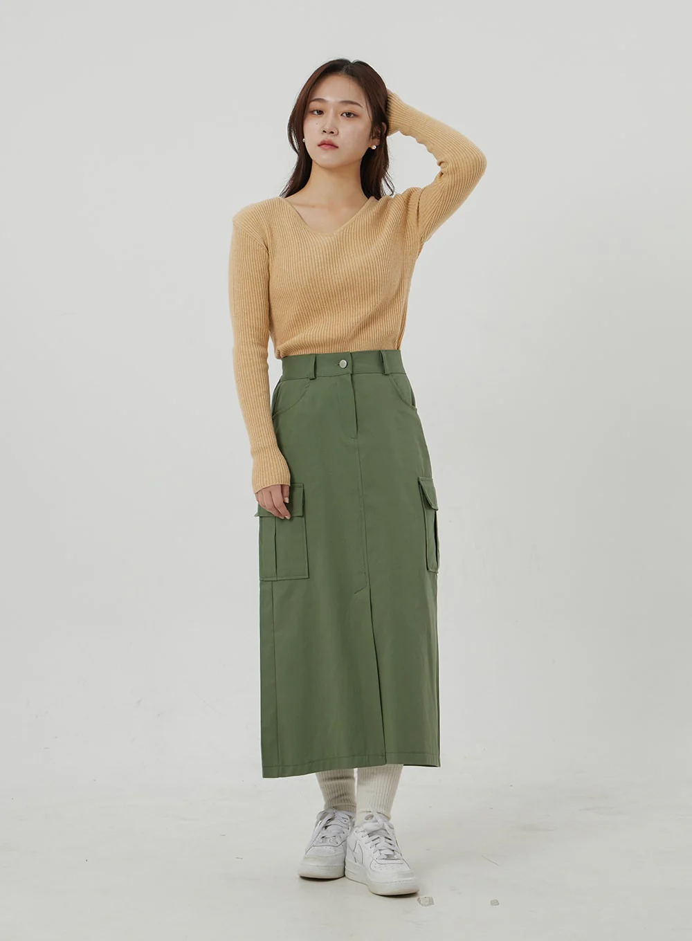 Ribbed Knit V-Neck Top OJ325 - Image 2