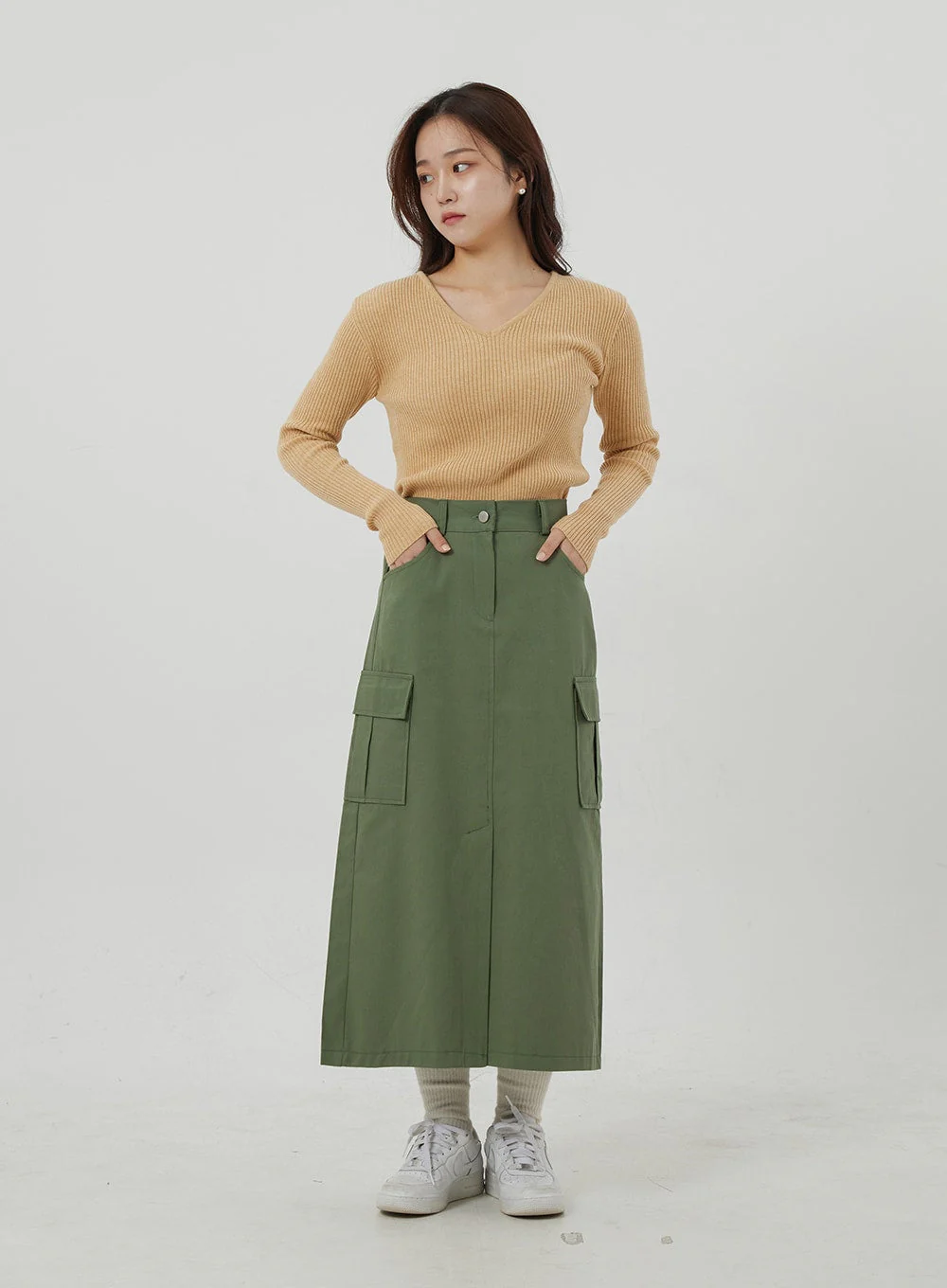 Ribbed Knit V-Neck Top OJ325 - Image 3