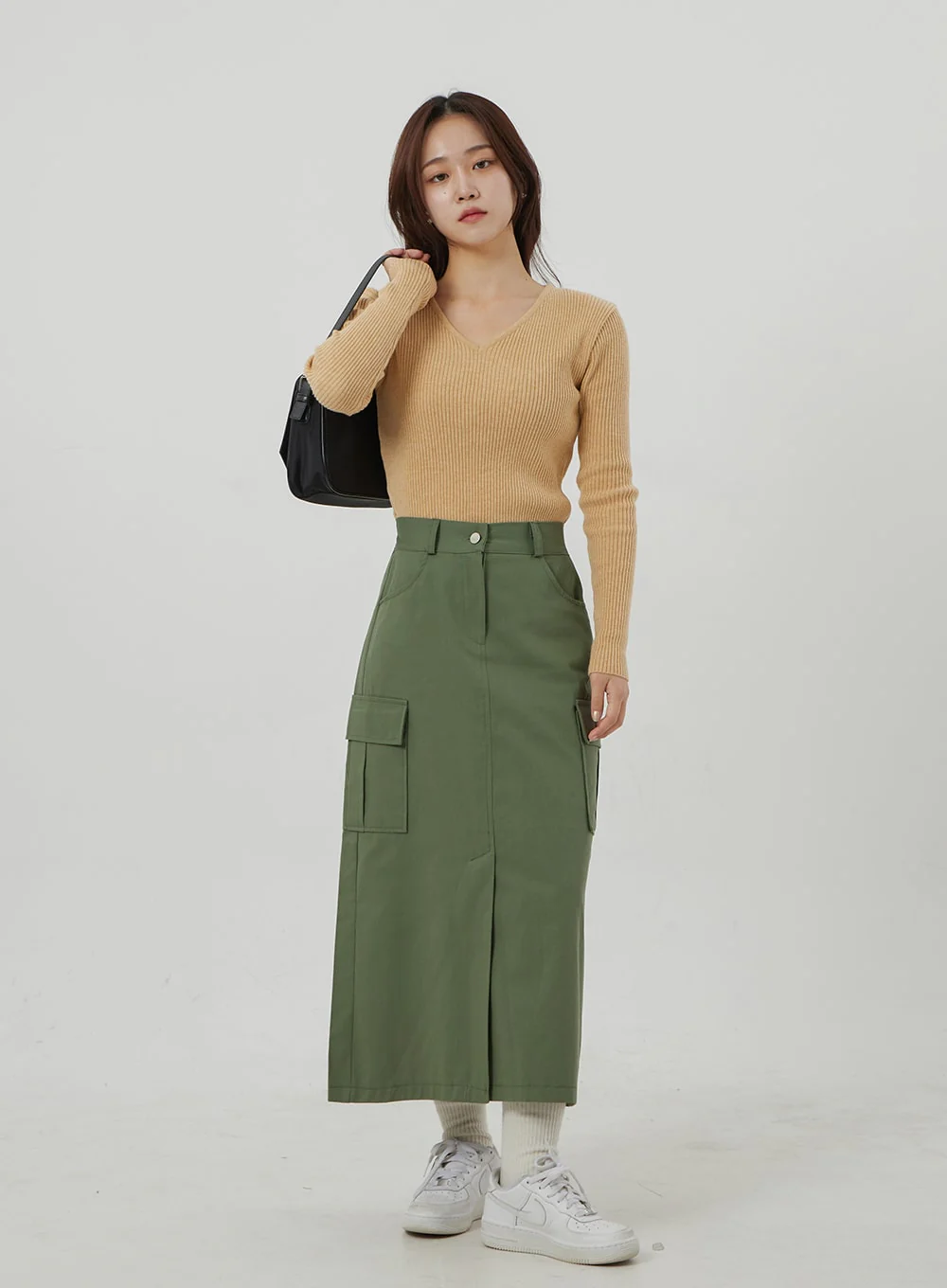 Ribbed Knit V-Neck Top OJ325 - Image 7