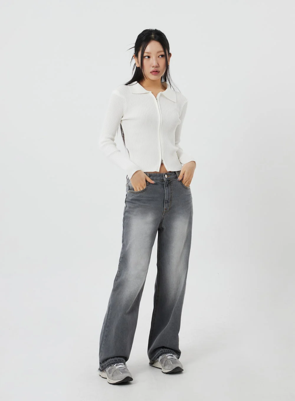 Ribbed Knit Zip-Up CF324 - Image 4