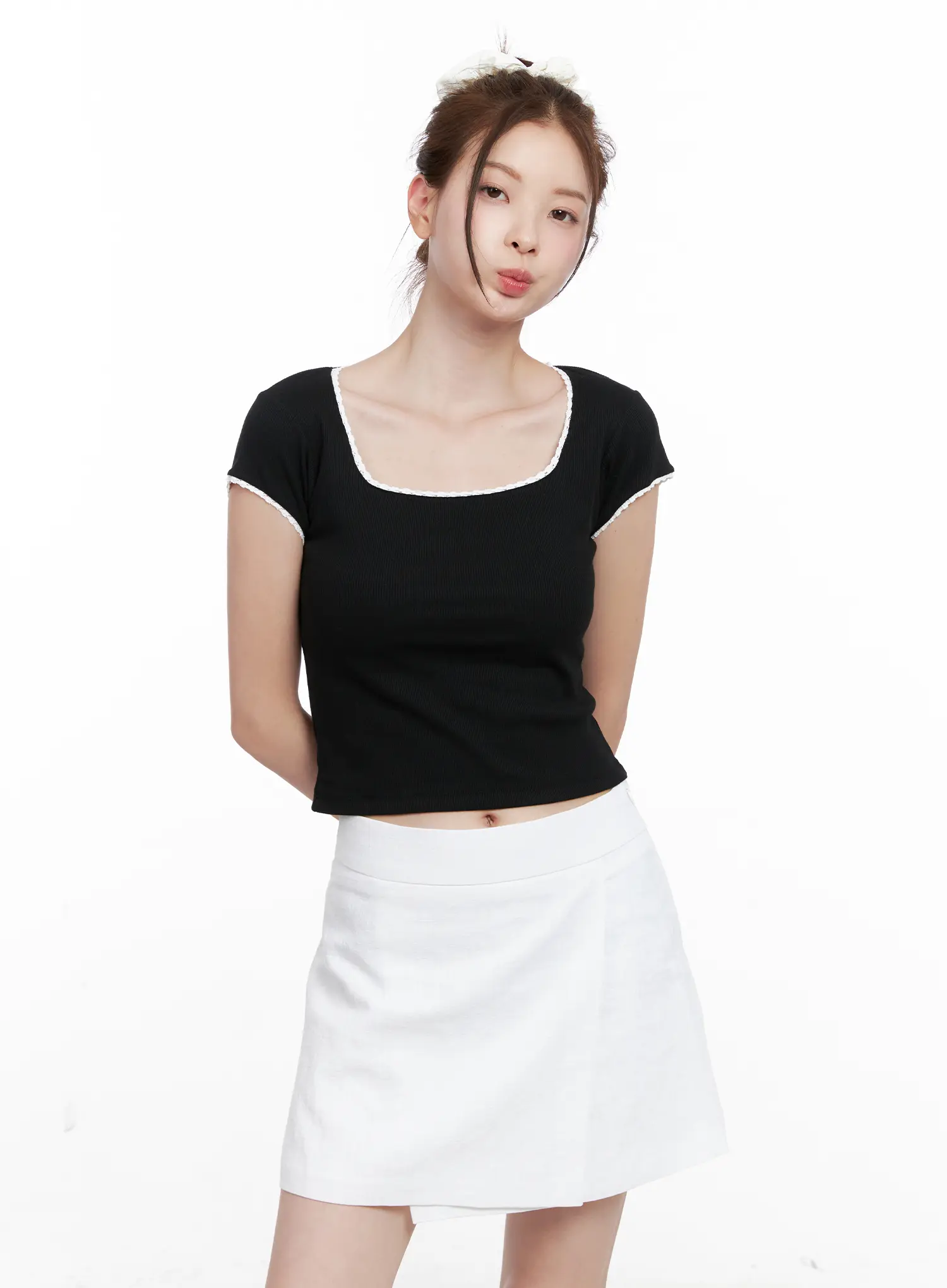 Ribbed Lace Baby Tee CL524 - Image 10