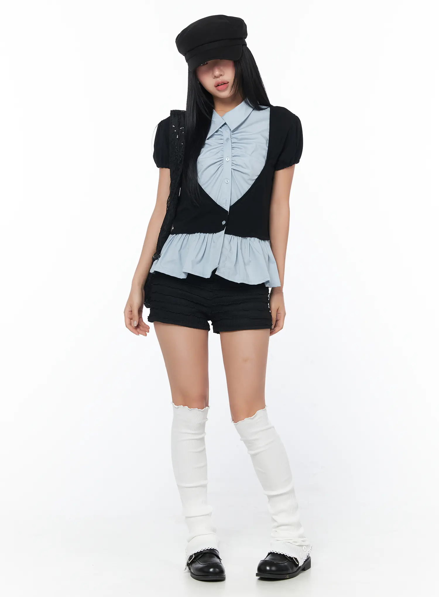 Ribbed Lace Botton Leg Warmers CY513 - Image 3