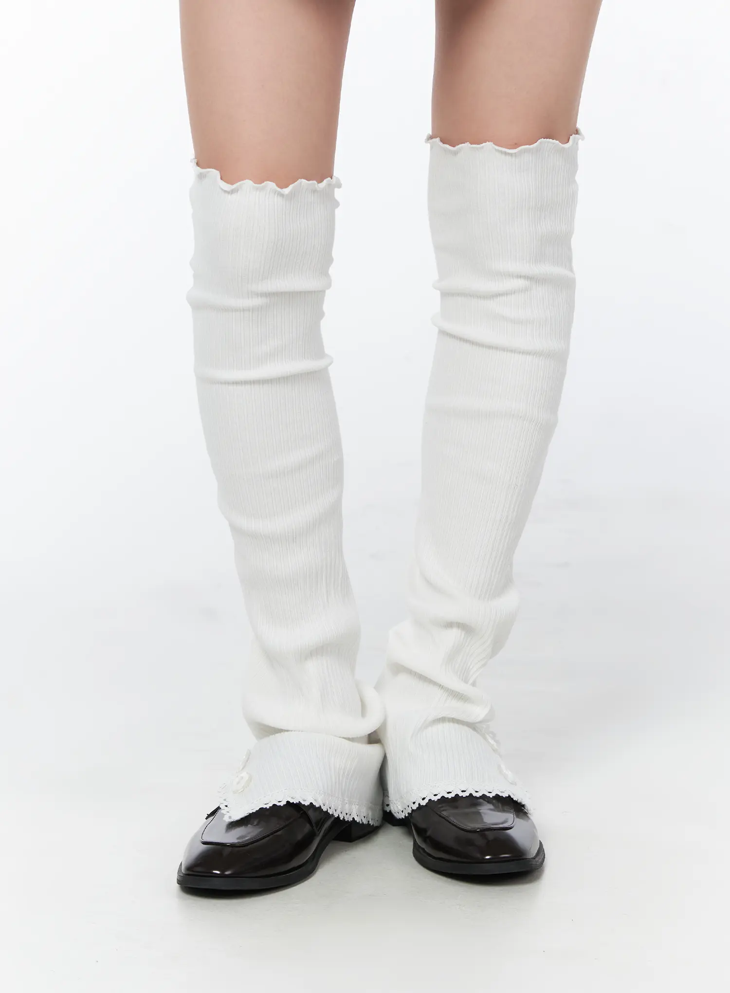 Ribbed Lace Botton Leg Warmers CY513 - Image 4