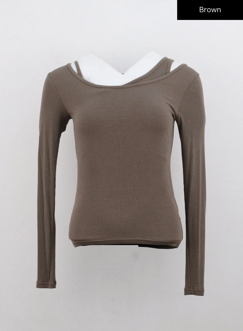 Ribbed Layered Cami and Long Sleeve Top CG316 - Image 13