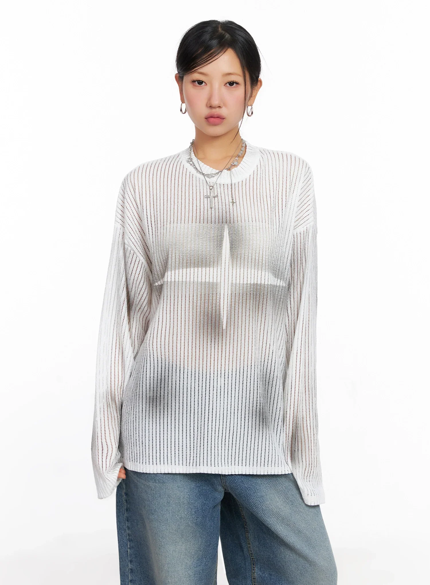 Ribbed Lightweight Long Sleeve Tee IG528 - Image 11