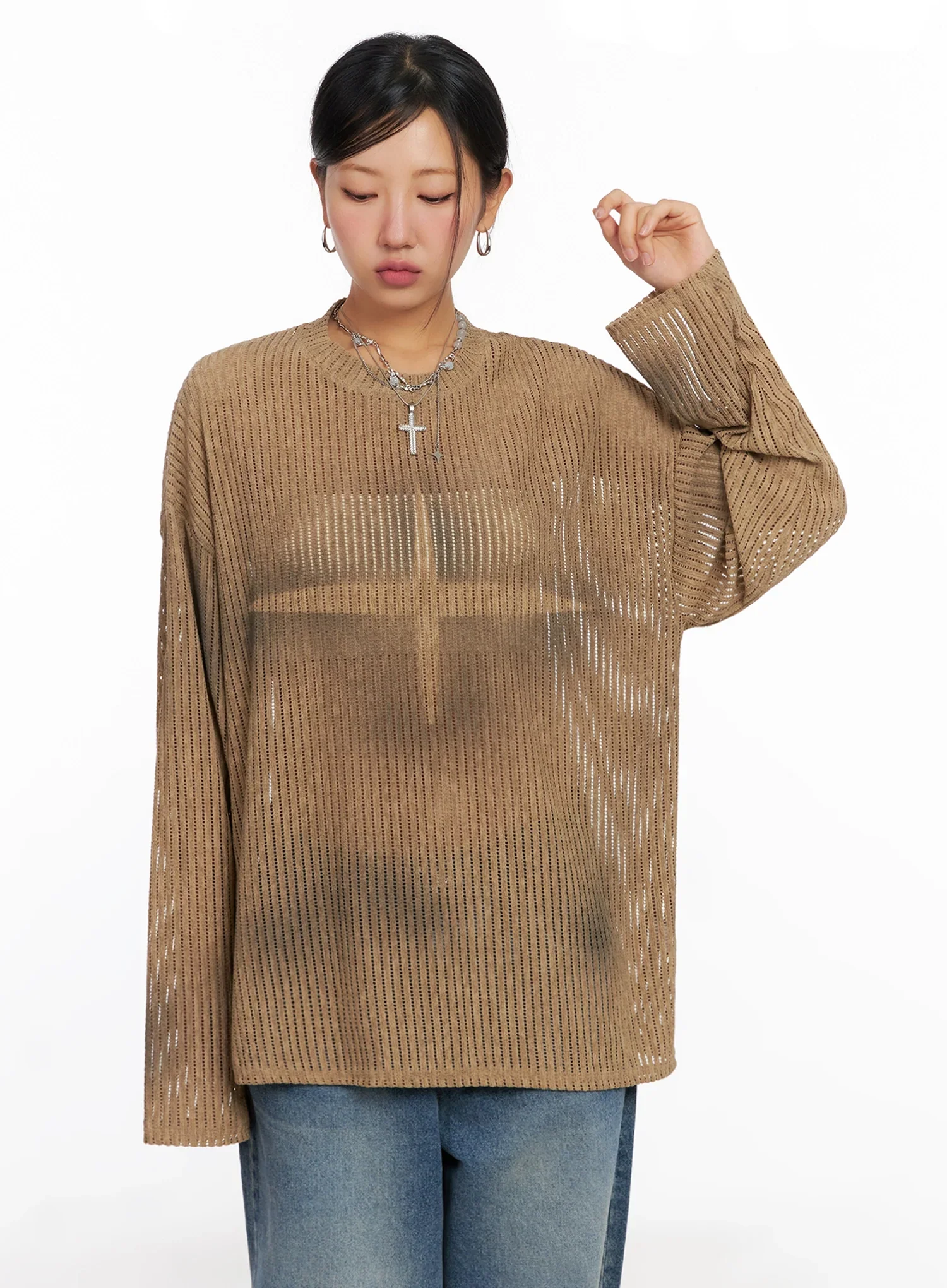 Ribbed Lightweight Long Sleeve Tee IG528 - Image 12