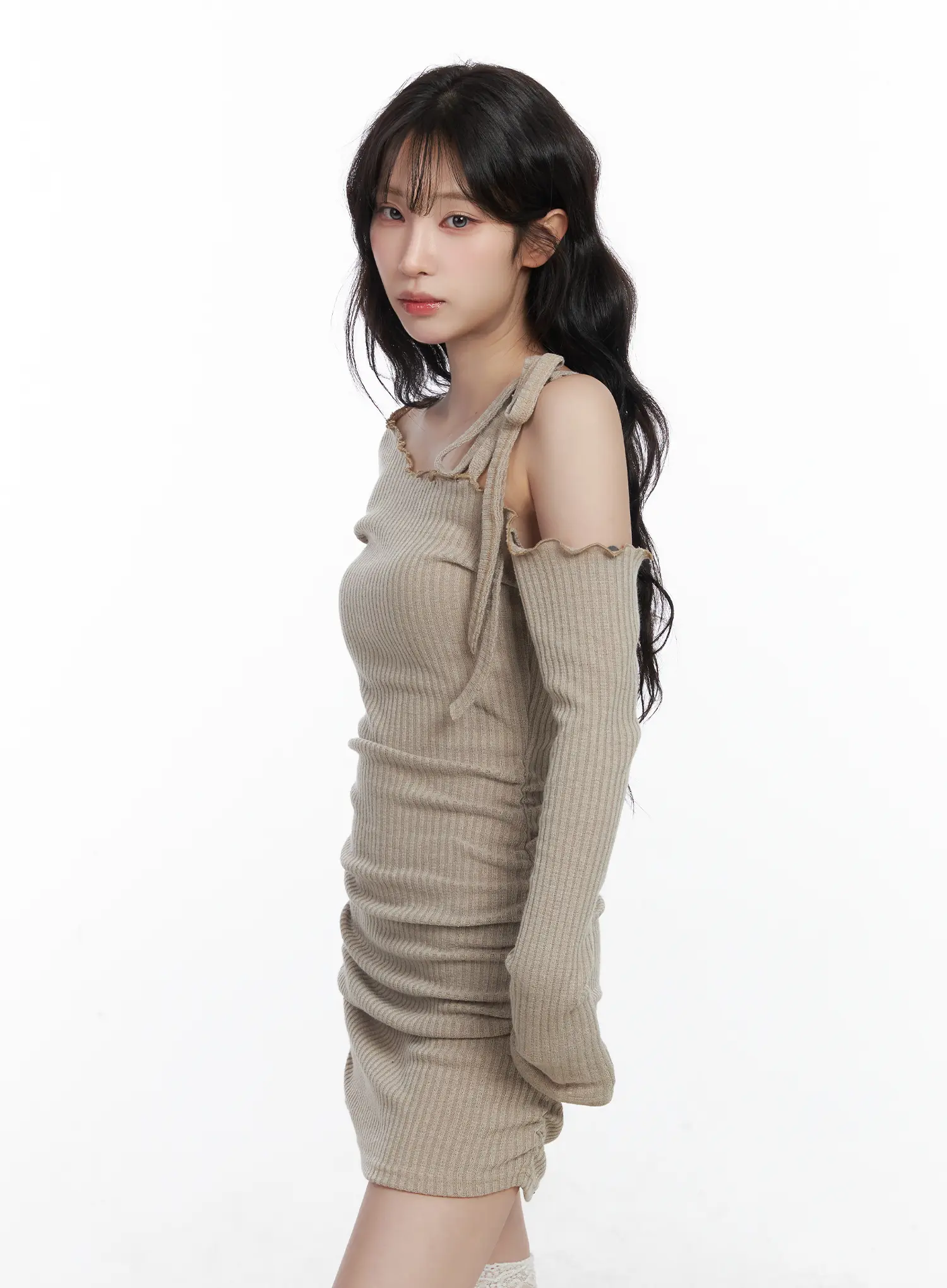 Ribbed One-Shoulder Mini Dress CJ526 - Image 6