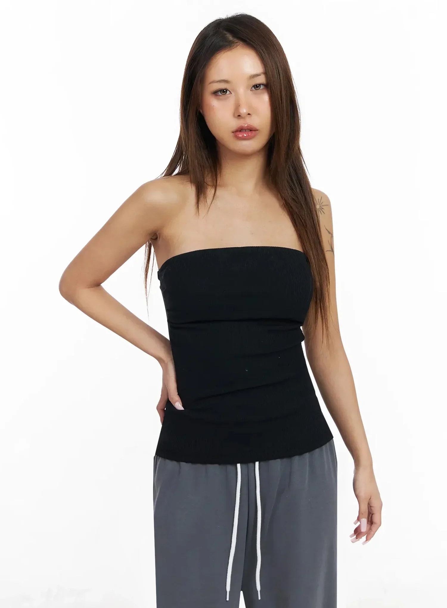 Ribbed Padded Tube Top IY504 - Image 2