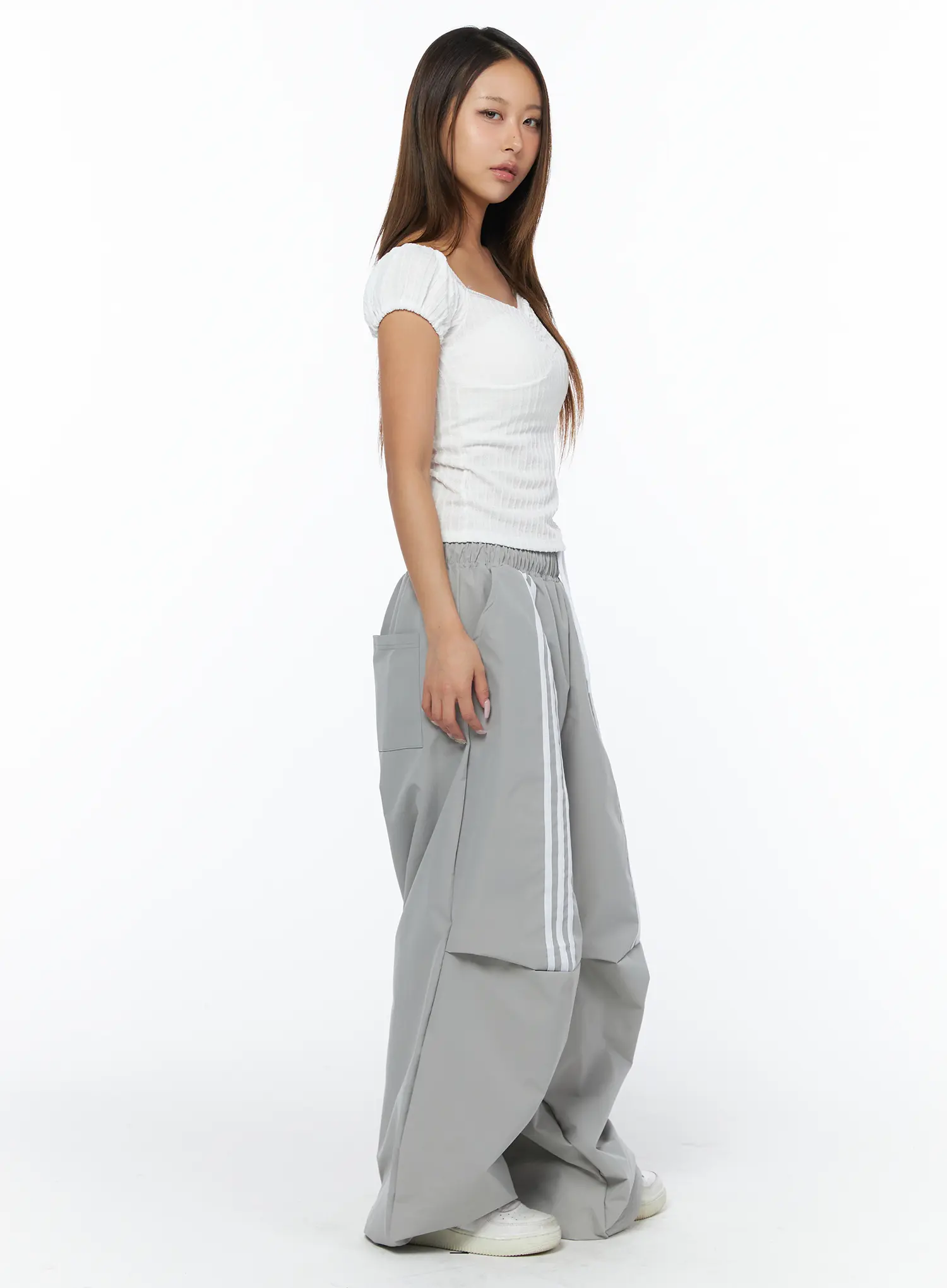 Ribbed Puff Sleeve Top CA516 - Image 4